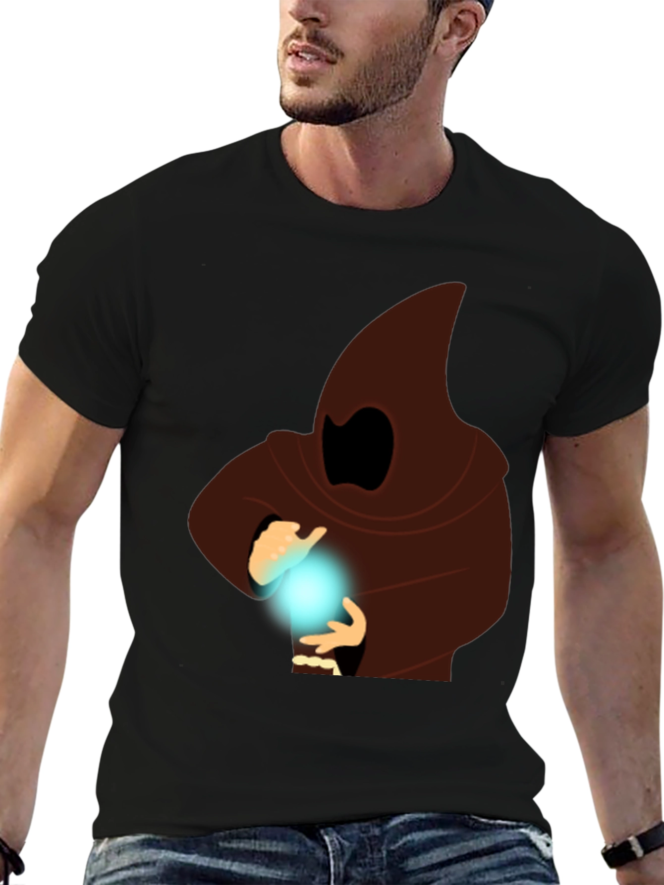 Mystic Mage Graphic Tee - Black Cotton Comfort