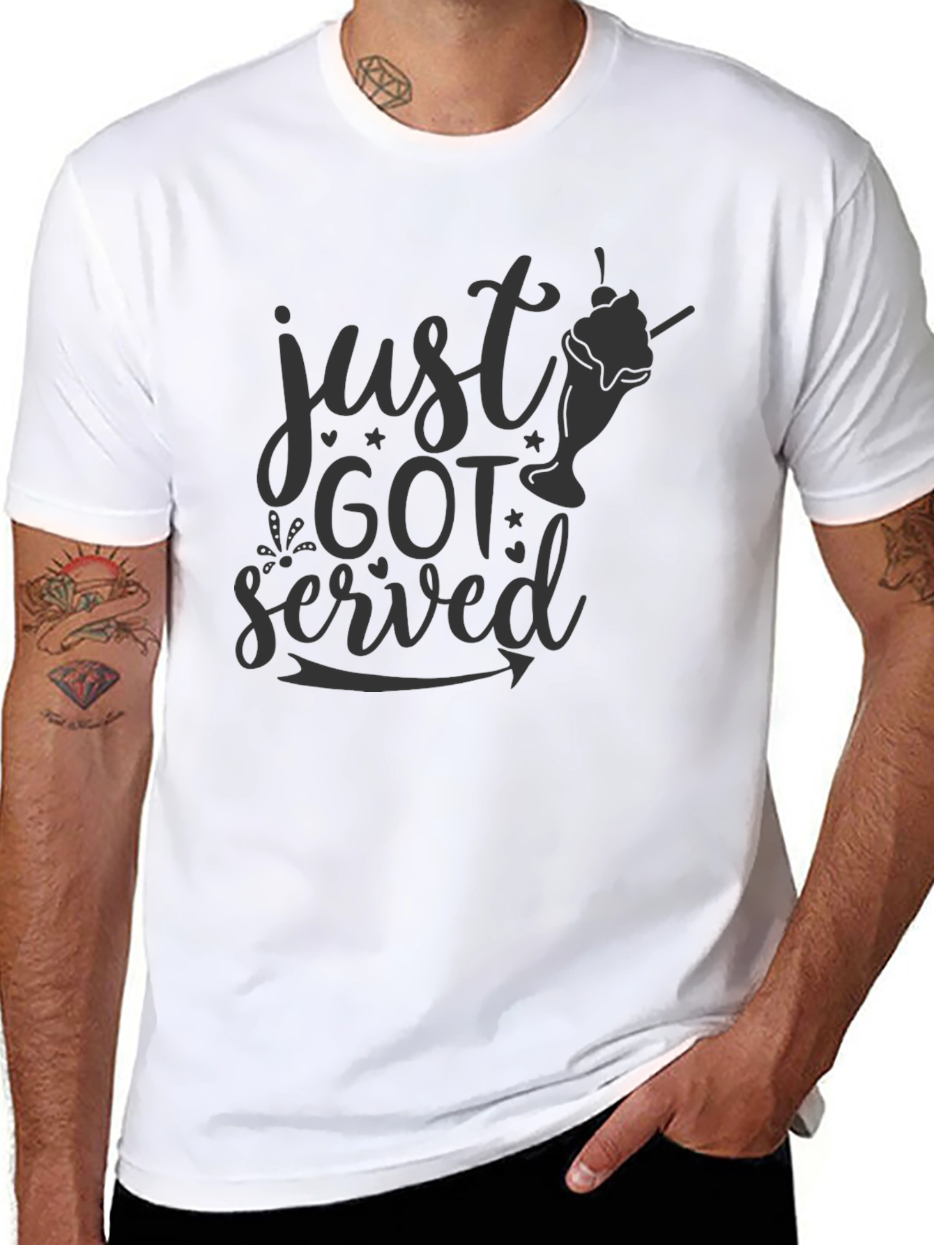 Just Got Served T-Shirt - Novelty Graphic Tee