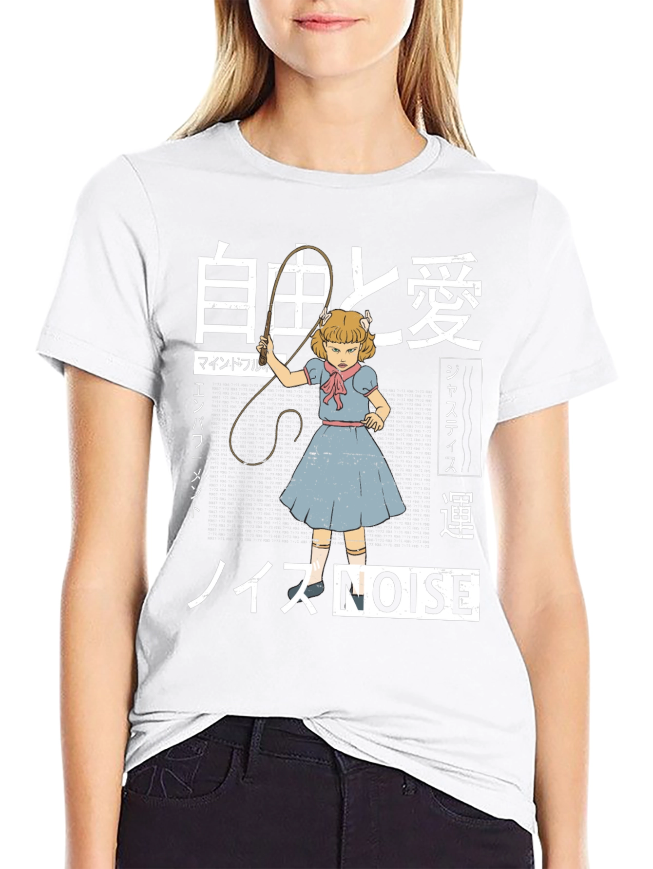 Edgy Graphic T-Shirt: NOISE Anime Girl