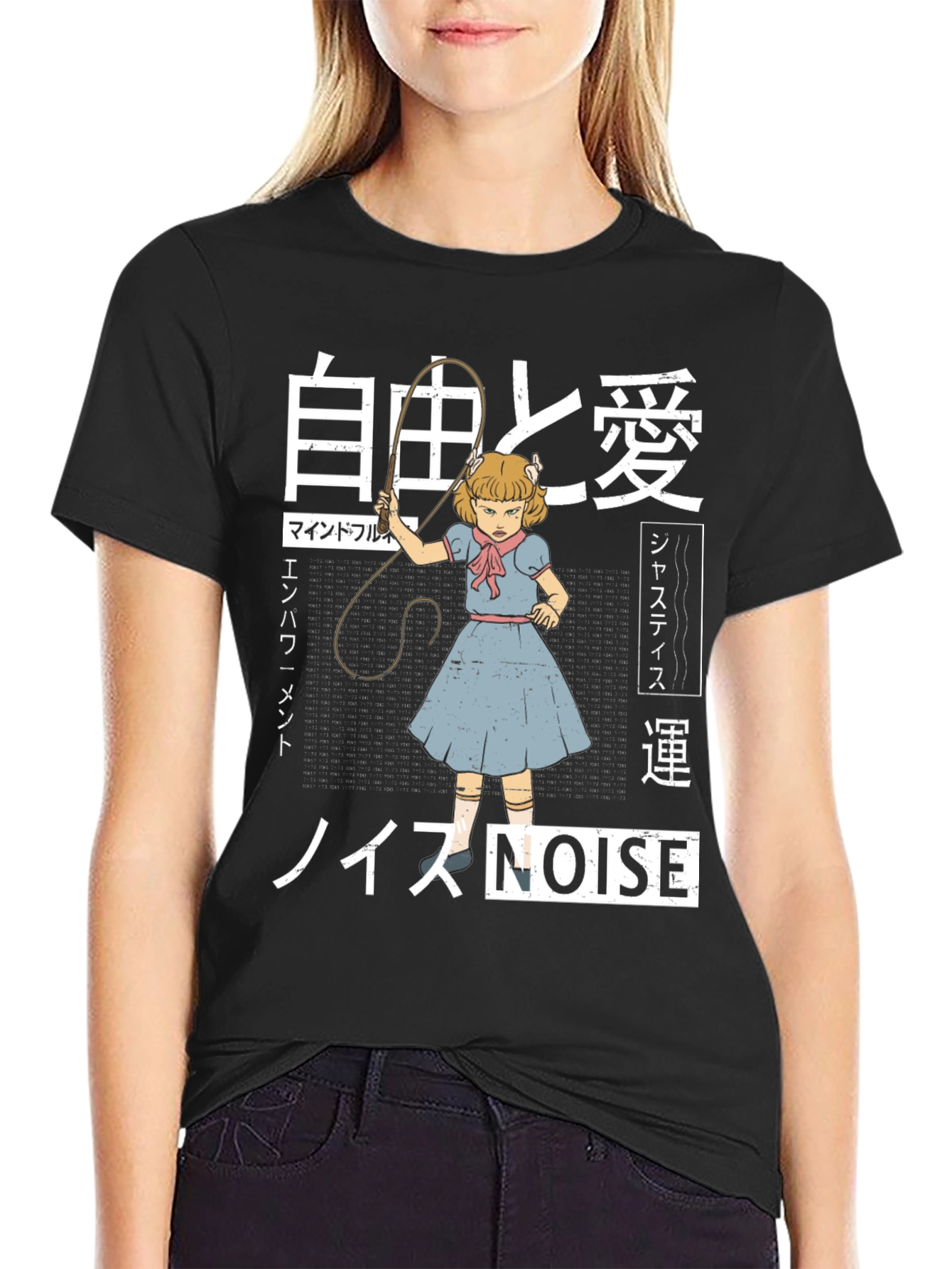 Edgy Graphic T-Shirt: NOISE Anime Girl