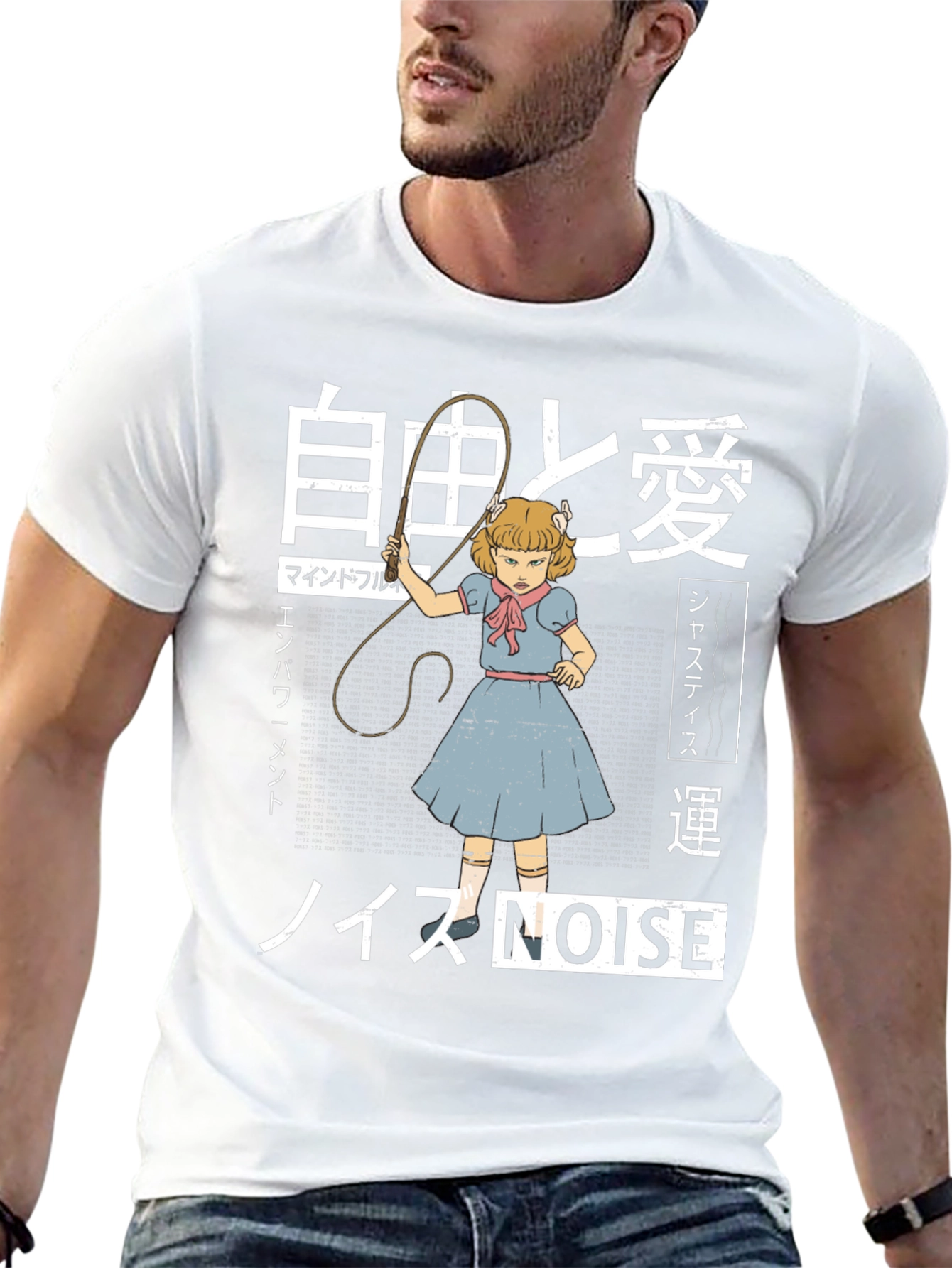 Edgy Graphic T-Shirt: NOISE Anime Girl