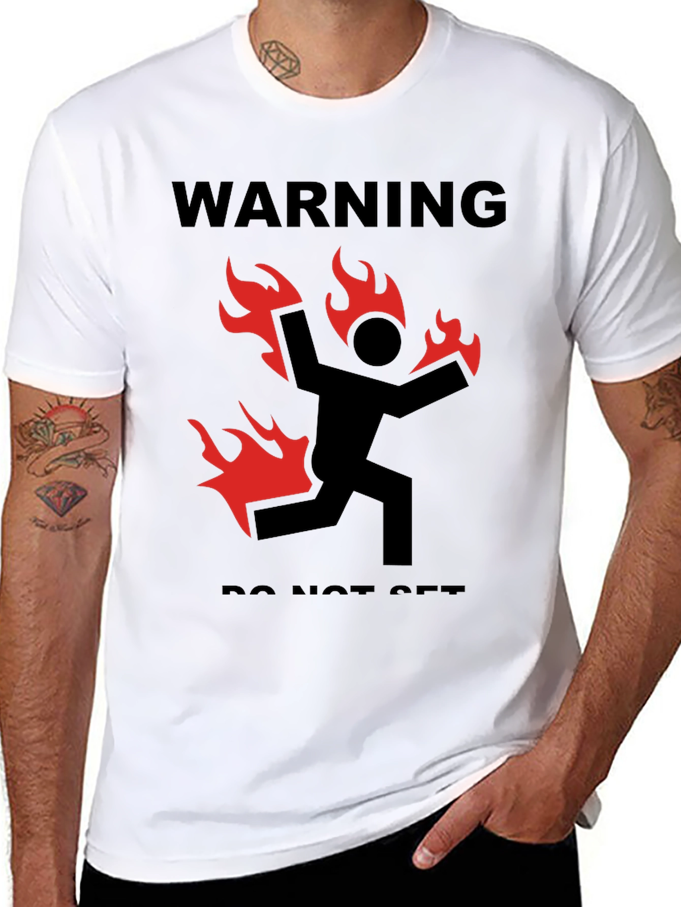 Warning Do Not Set on Fire Graphic Tee