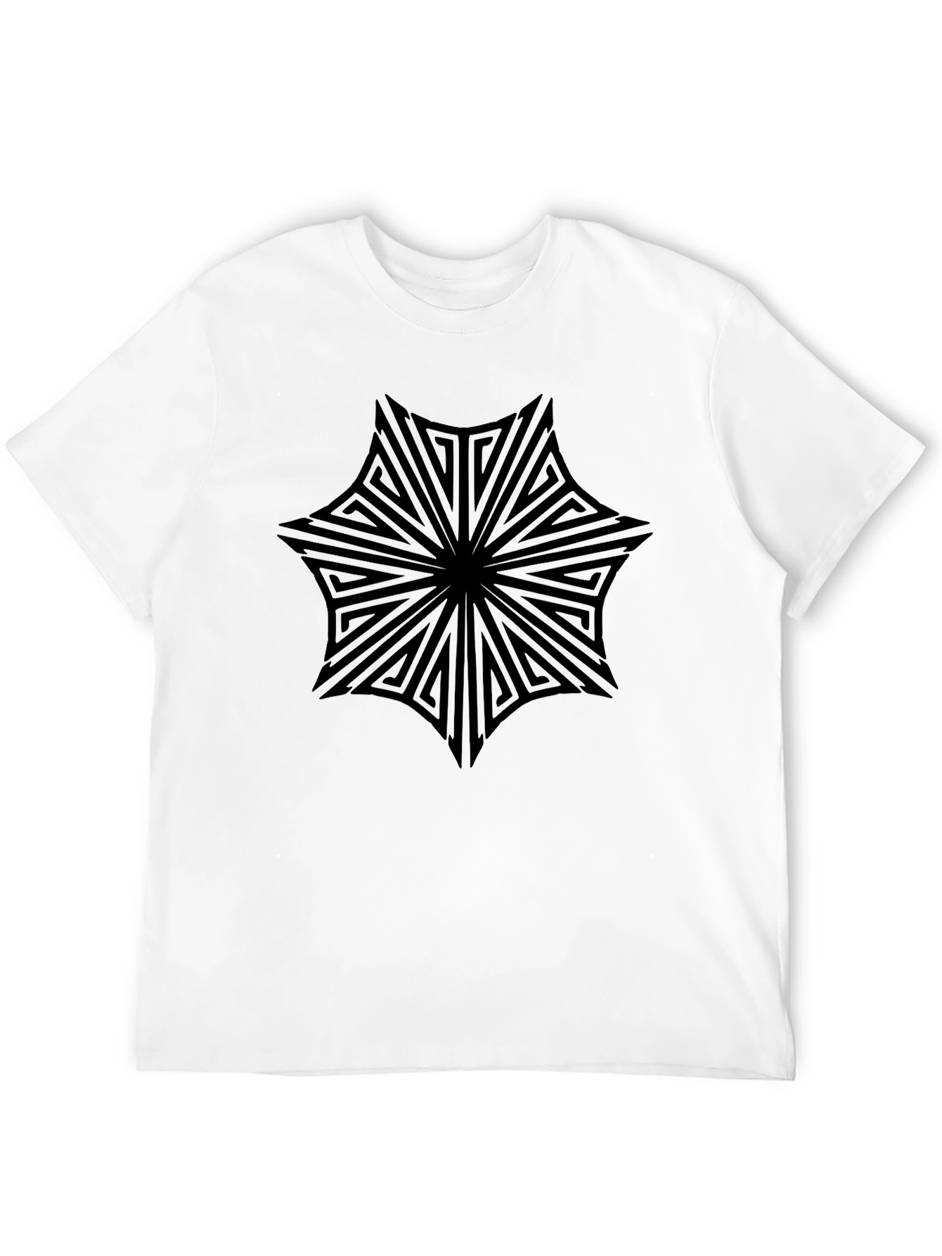 Geometric Mandala Mens Black T-Shirt