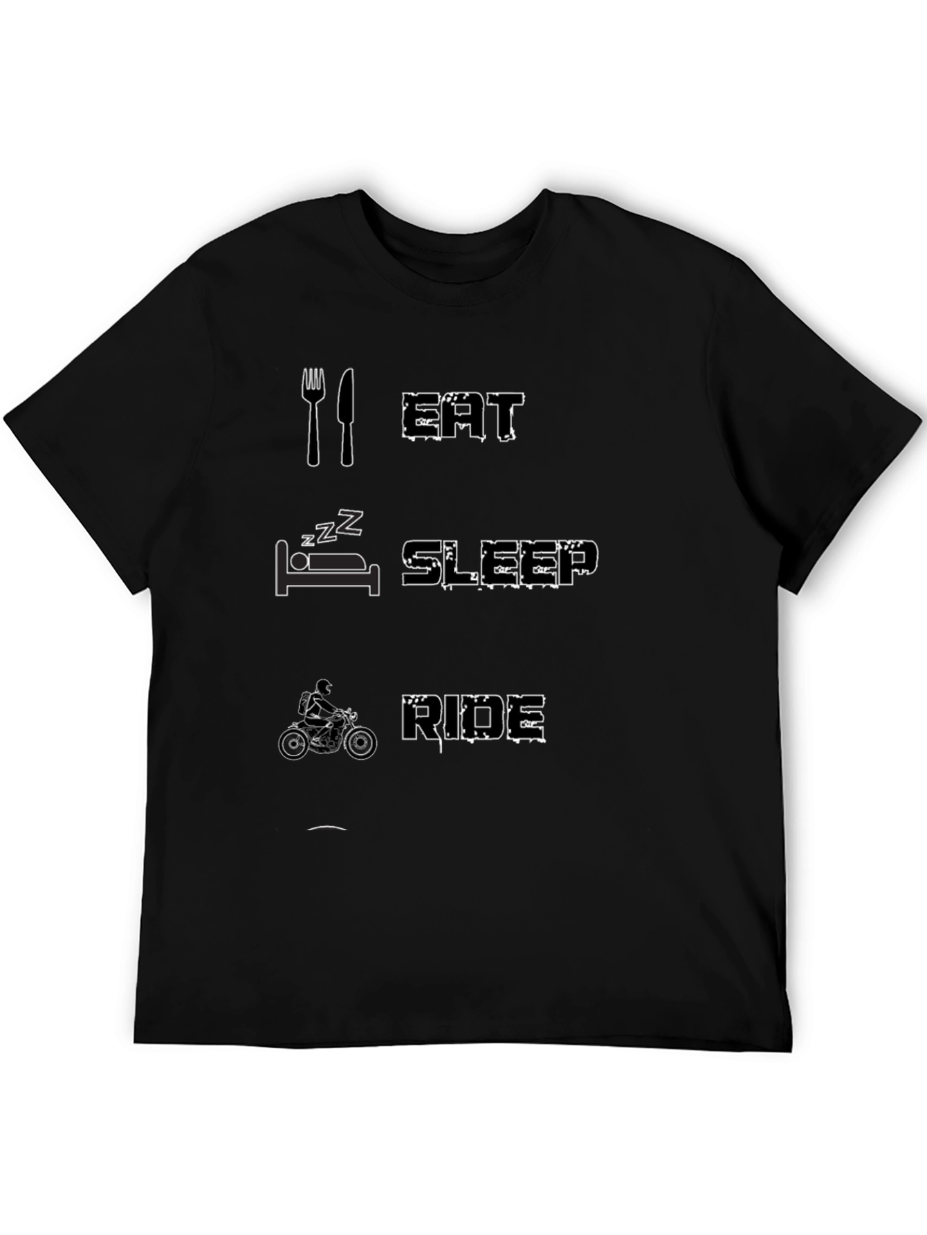 Eat Sleep Ride Black Graphic T-Shirt