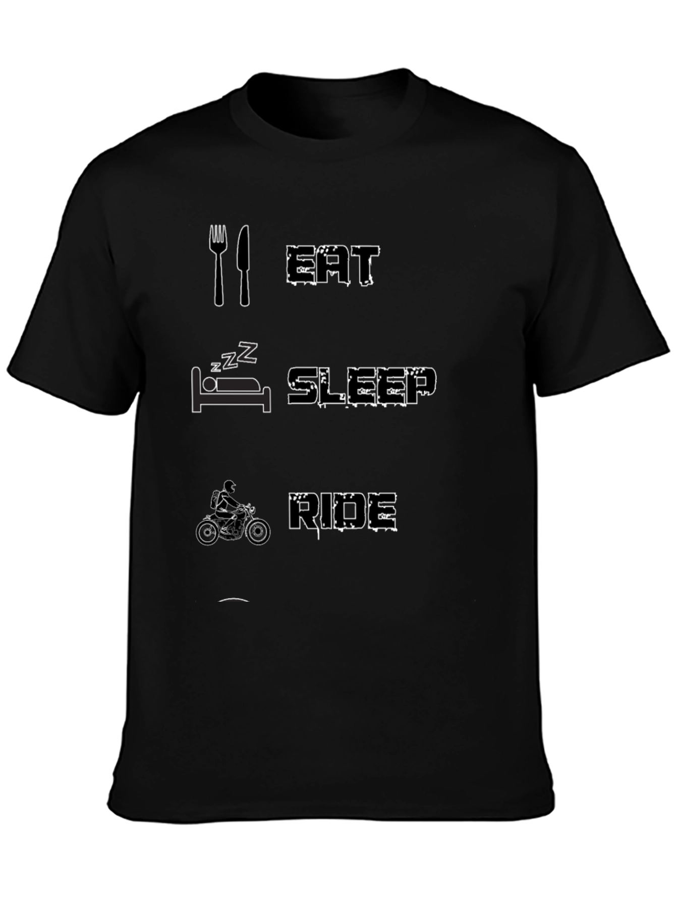 Eat Sleep Ride Black Graphic T-Shirt