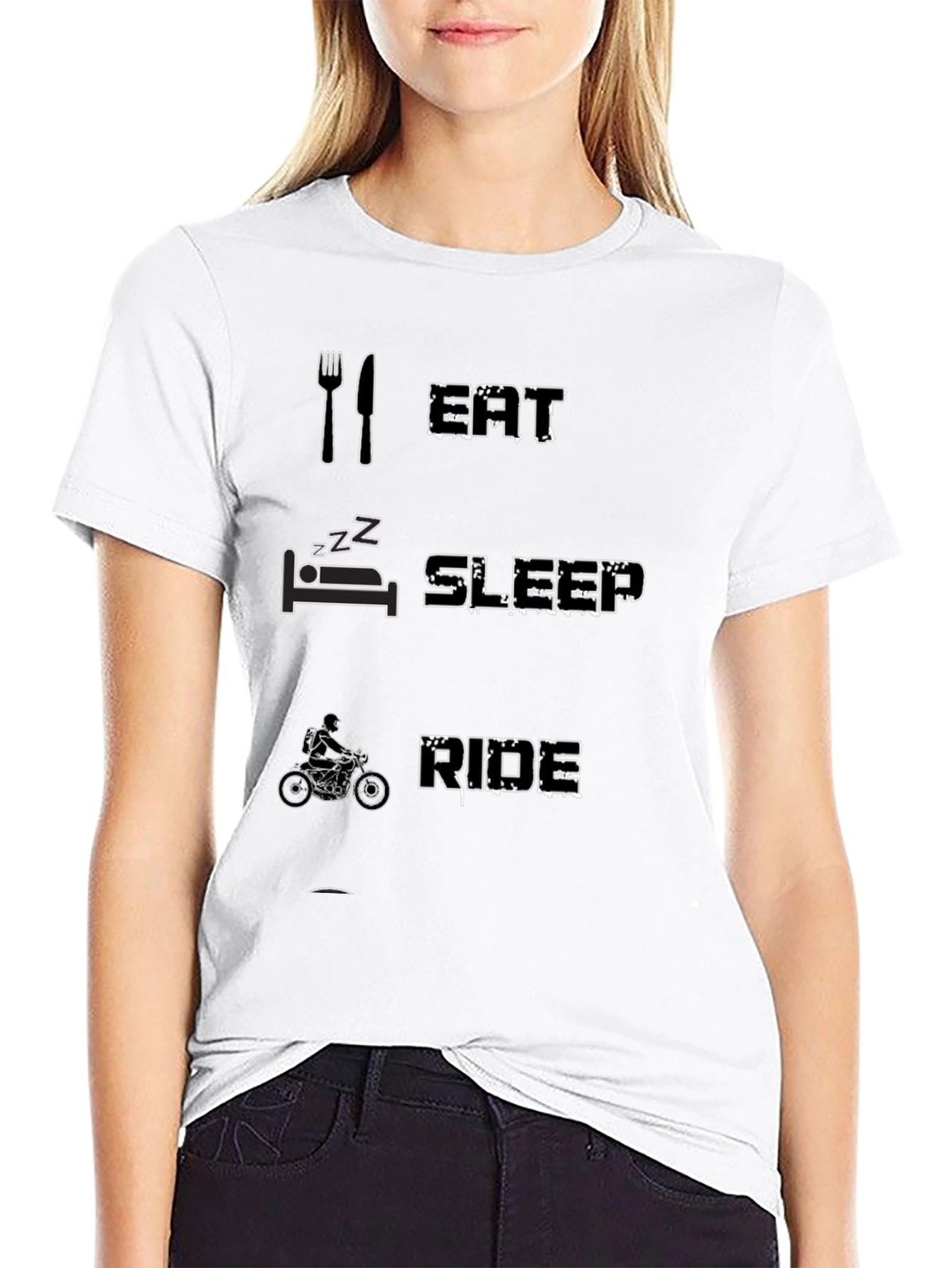 Eat Sleep Ride Black Graphic T-Shirt