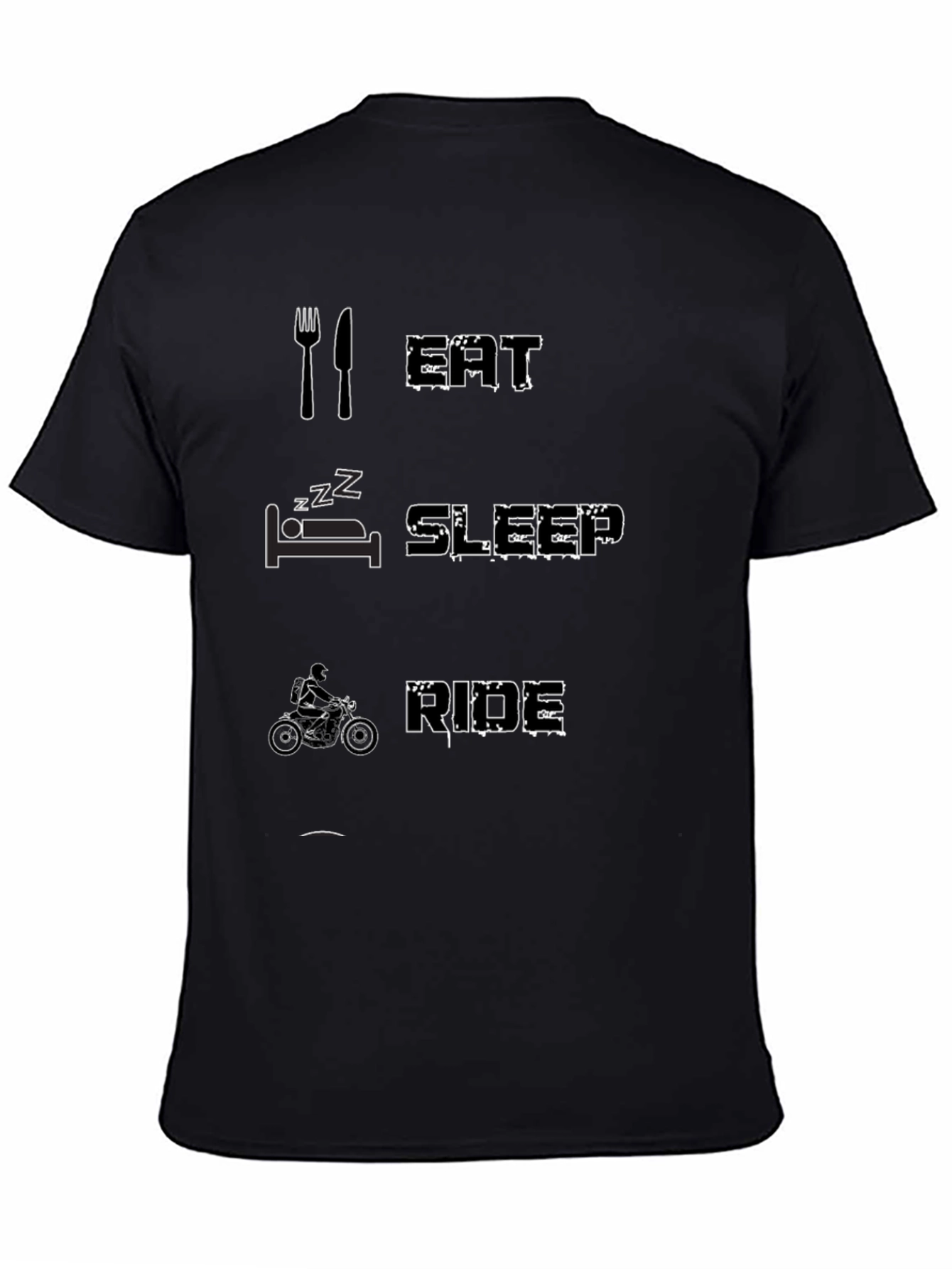 Eat Sleep Ride Black Graphic T-Shirt
