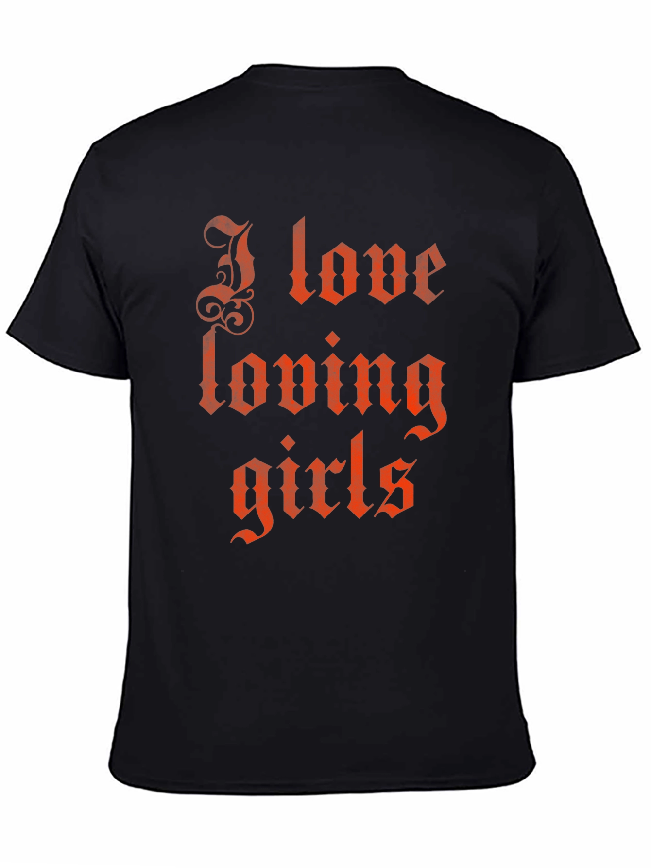 I Love Loving Girls Graphic T-Shirt - Black