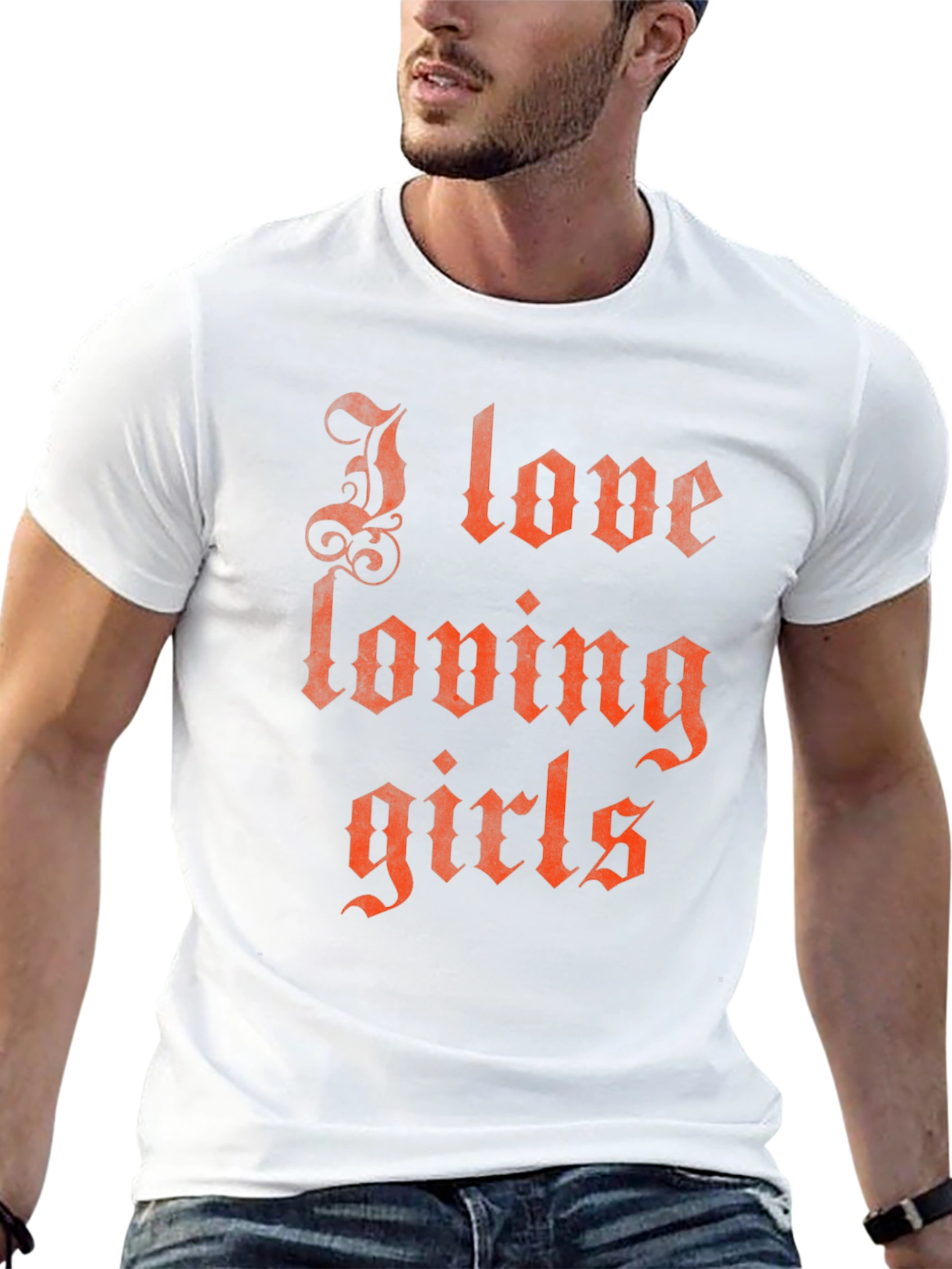 I Love Loving Girls Graphic T-Shirt - Black