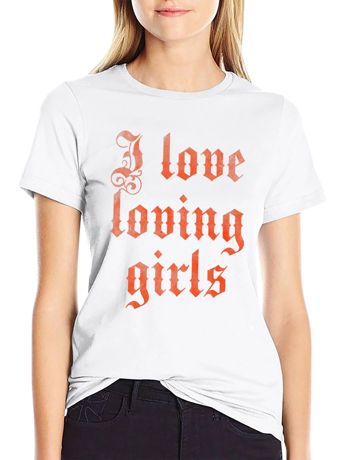 I Love Loving Girls Graphic T-Shirt - Black