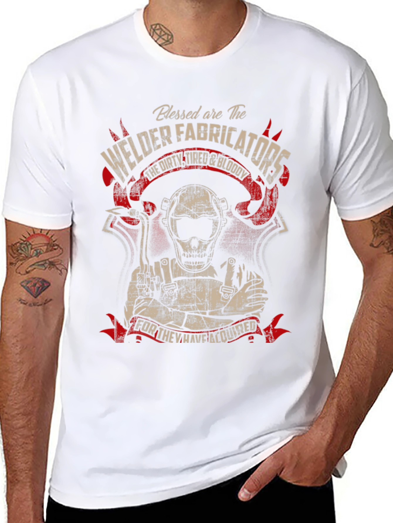 Welder Fabricator T-Shirt - Dirty Tired & Bloody