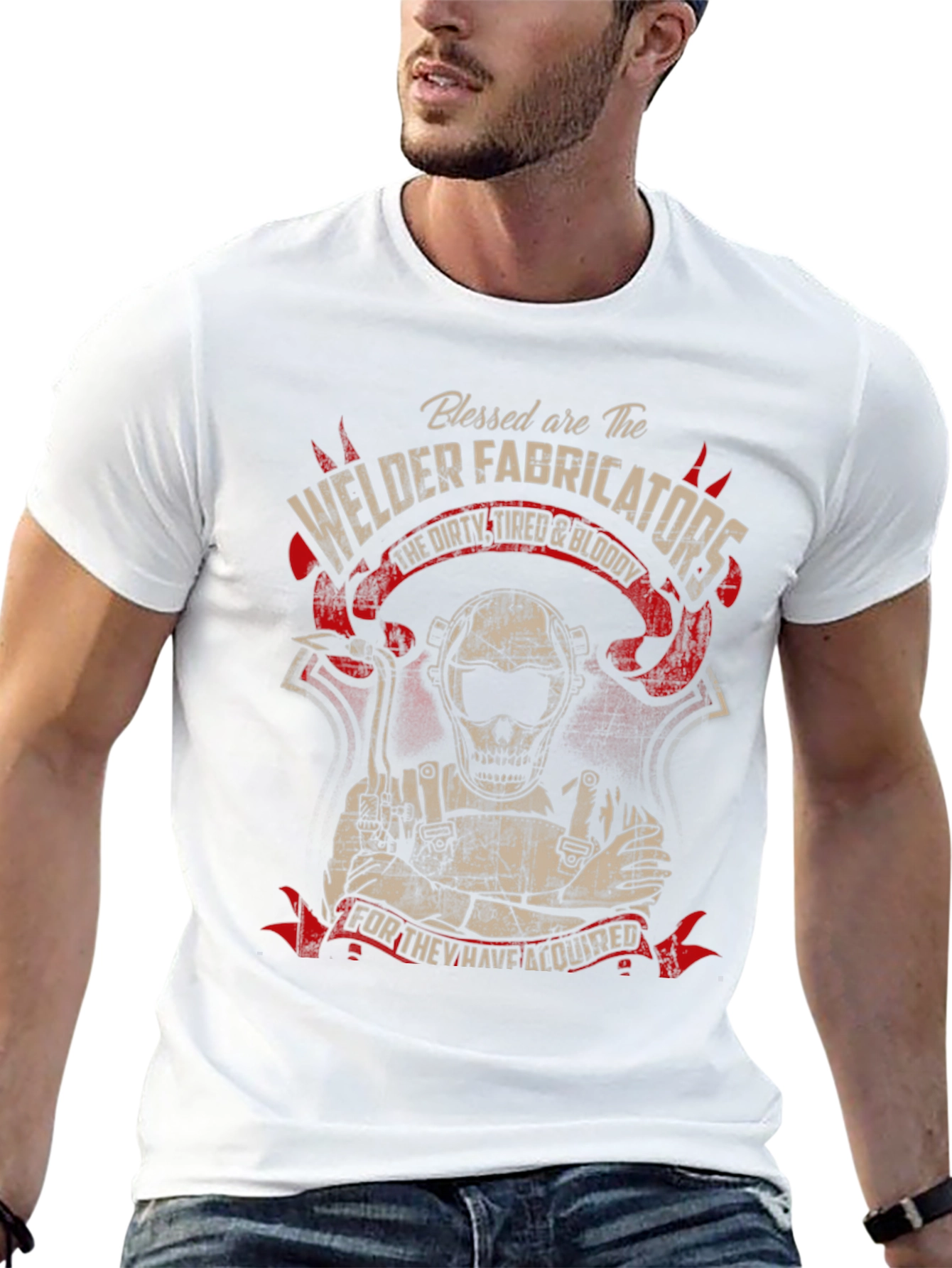 Welder Fabricator T-Shirt - Dirty Tired & Bloody
