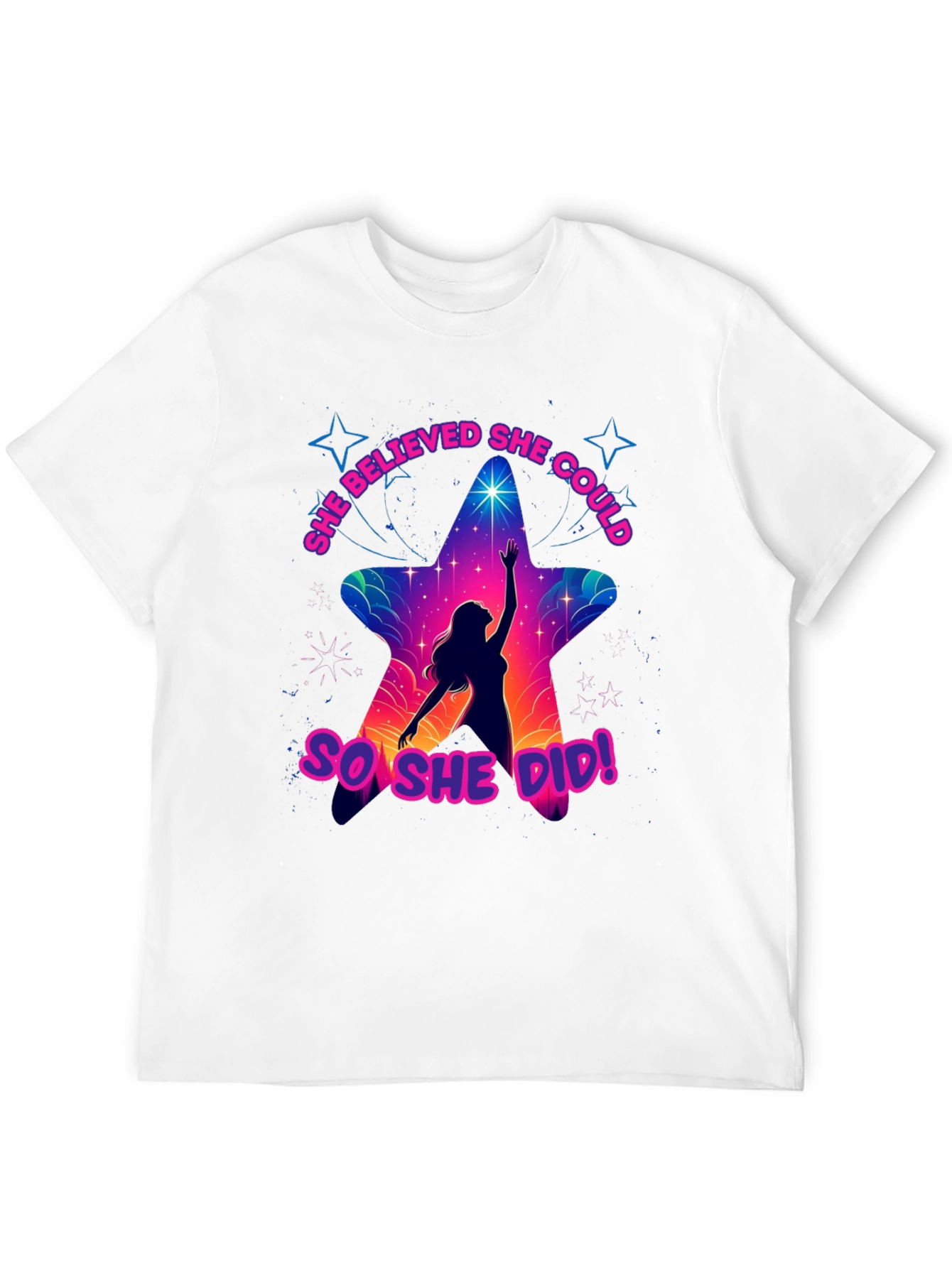 She Believed She Could T-Shirt - Motivational Star Design