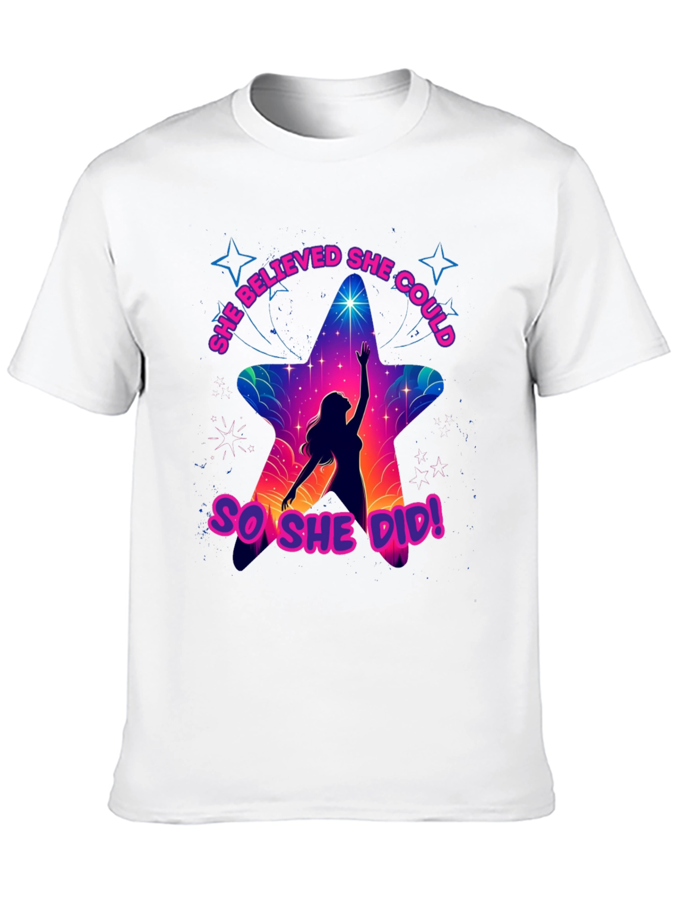 She Believed She Could T-Shirt - Motivational Star Design