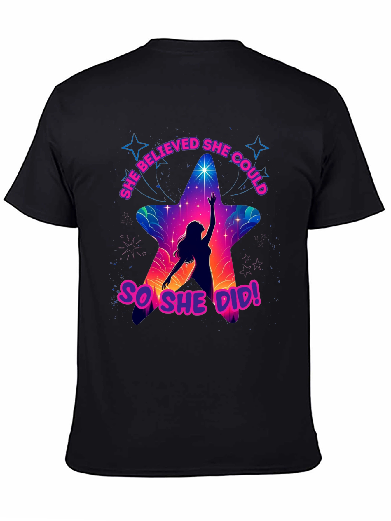 She Believed She Could T-Shirt - Motivational Star Design