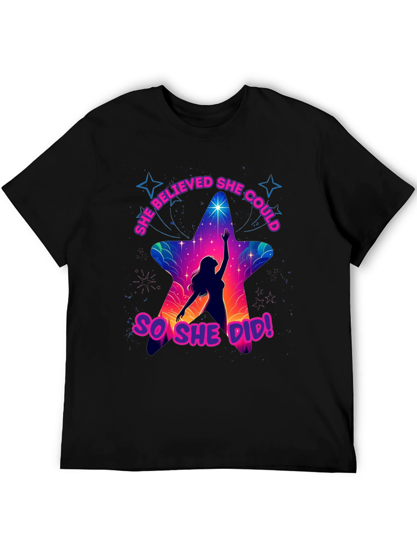 She Believed She Could T-Shirt - Motivational Star Design
