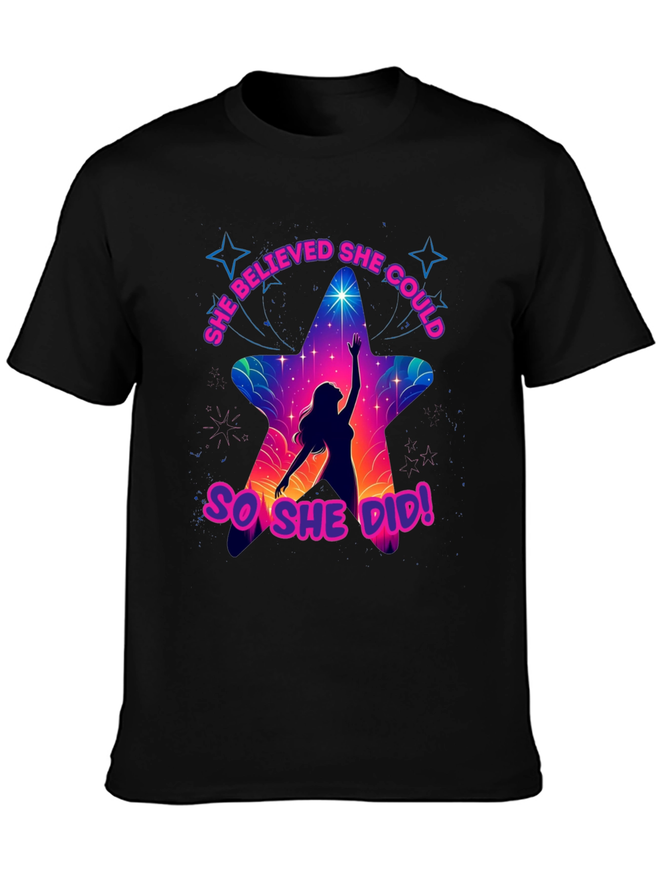She Believed She Could T-Shirt - Motivational Star Design
