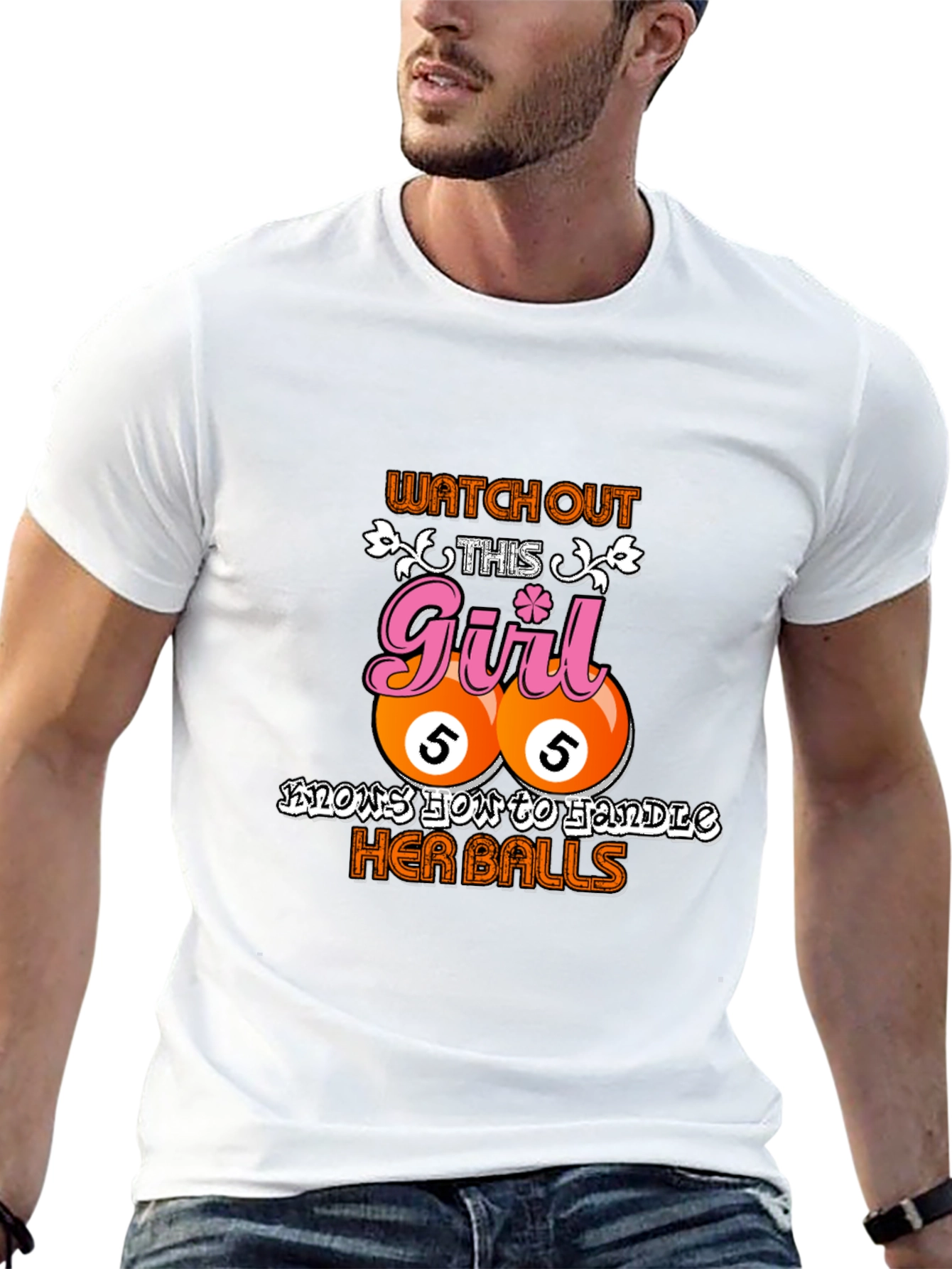Watch Out Girl Billiard Balls Graphic Tee