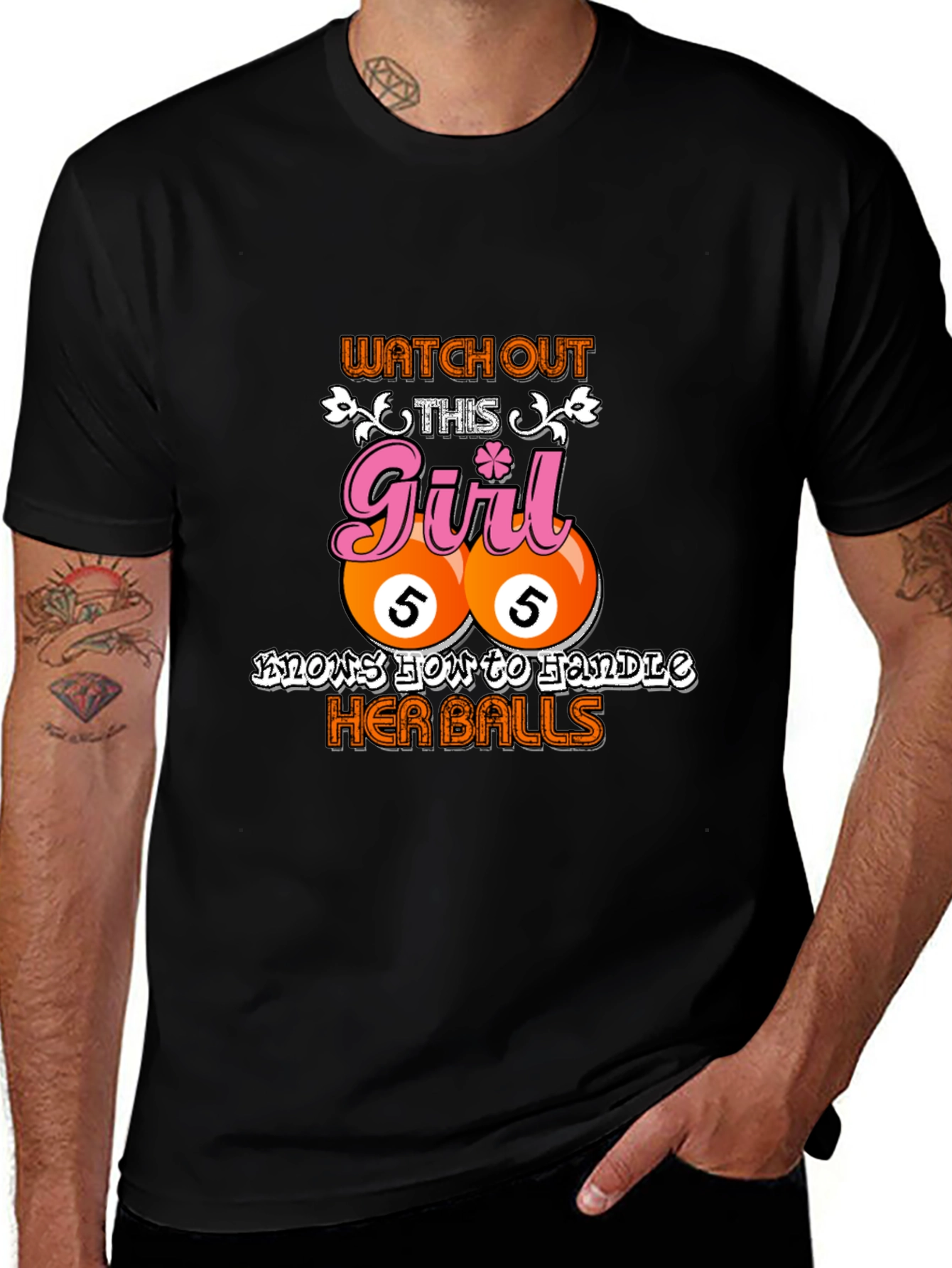 Watch Out Girl Billiard Balls Graphic Tee