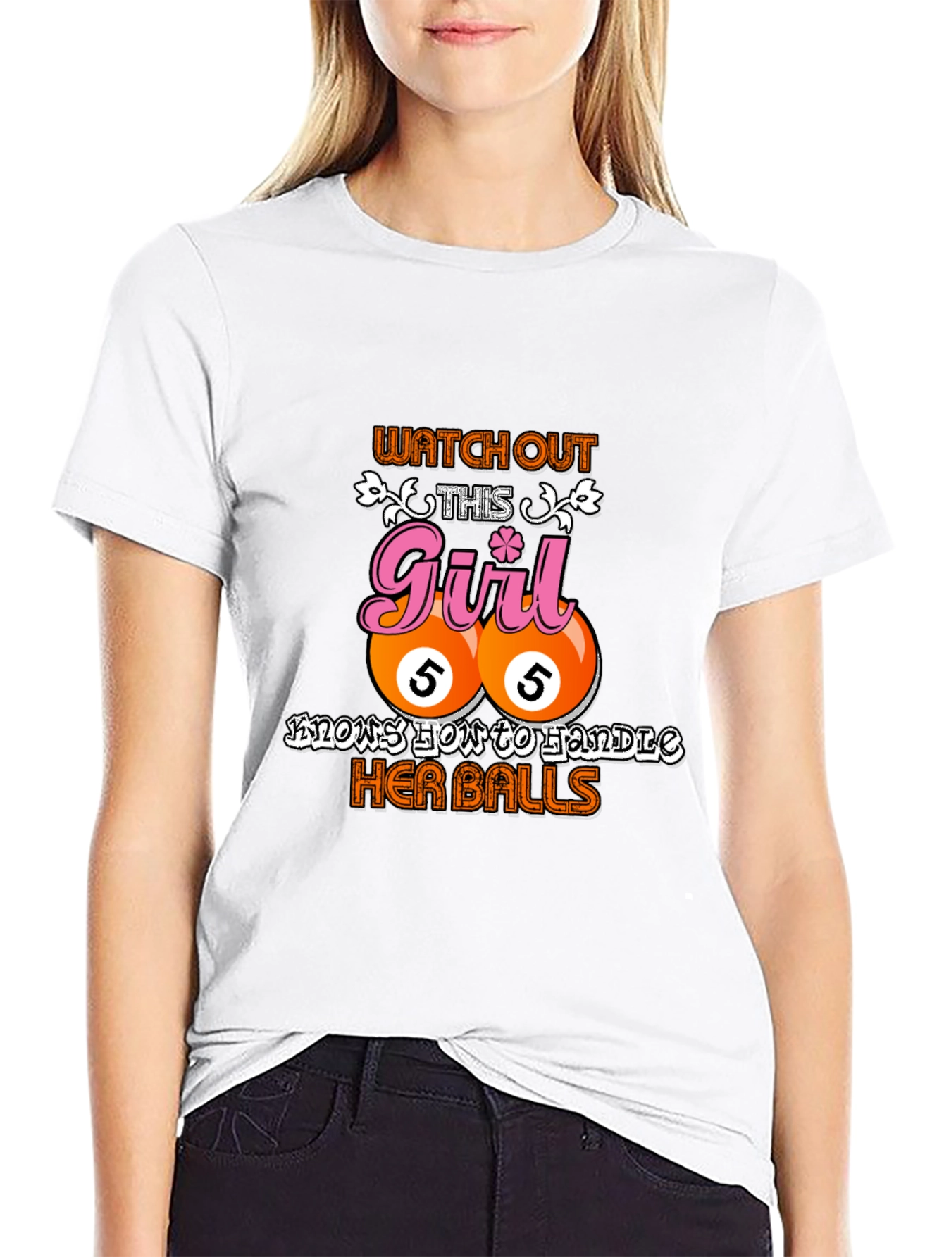 Watch Out Girl Billiard Balls Graphic Tee