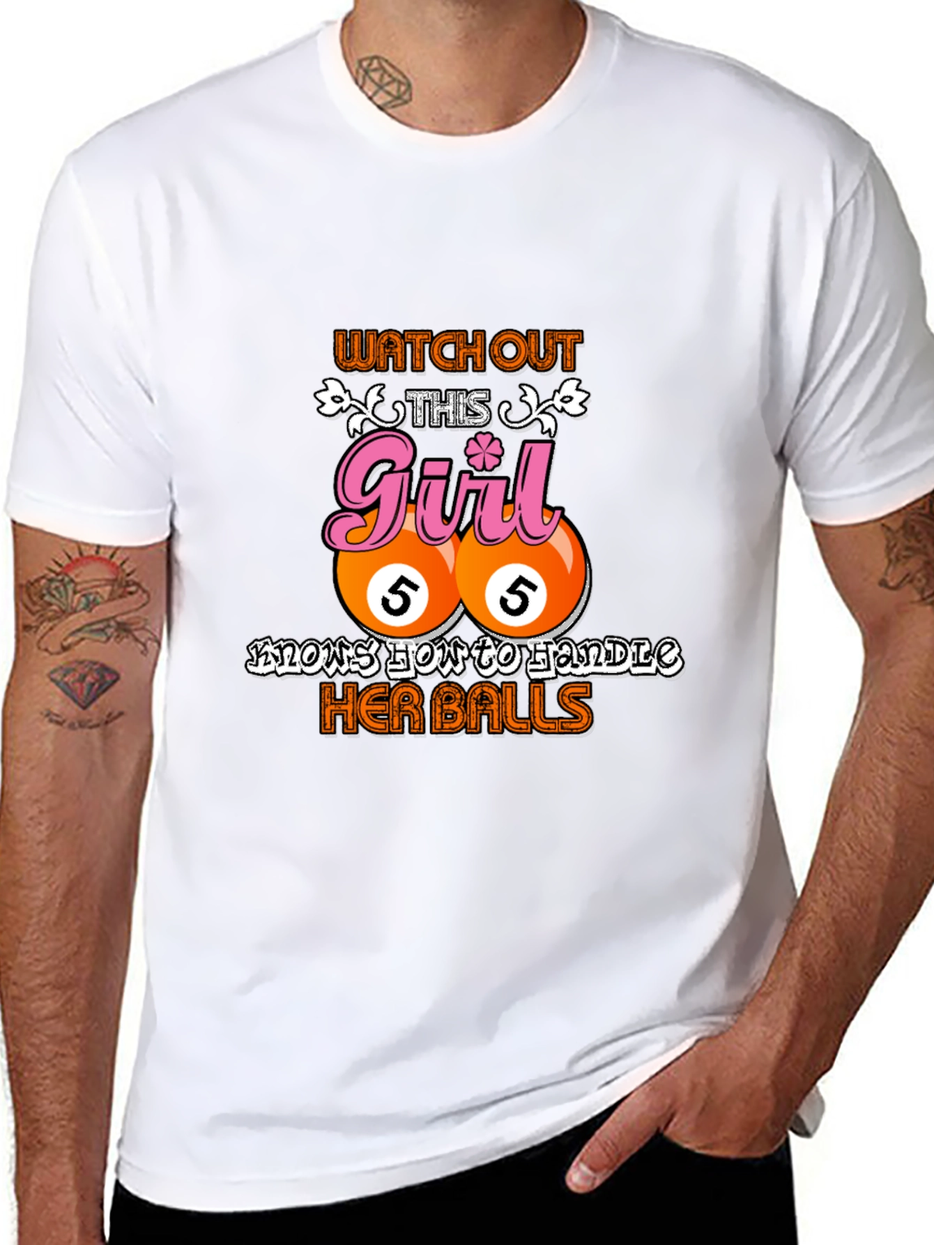 Watch Out Girl Billiard Balls Graphic Tee
