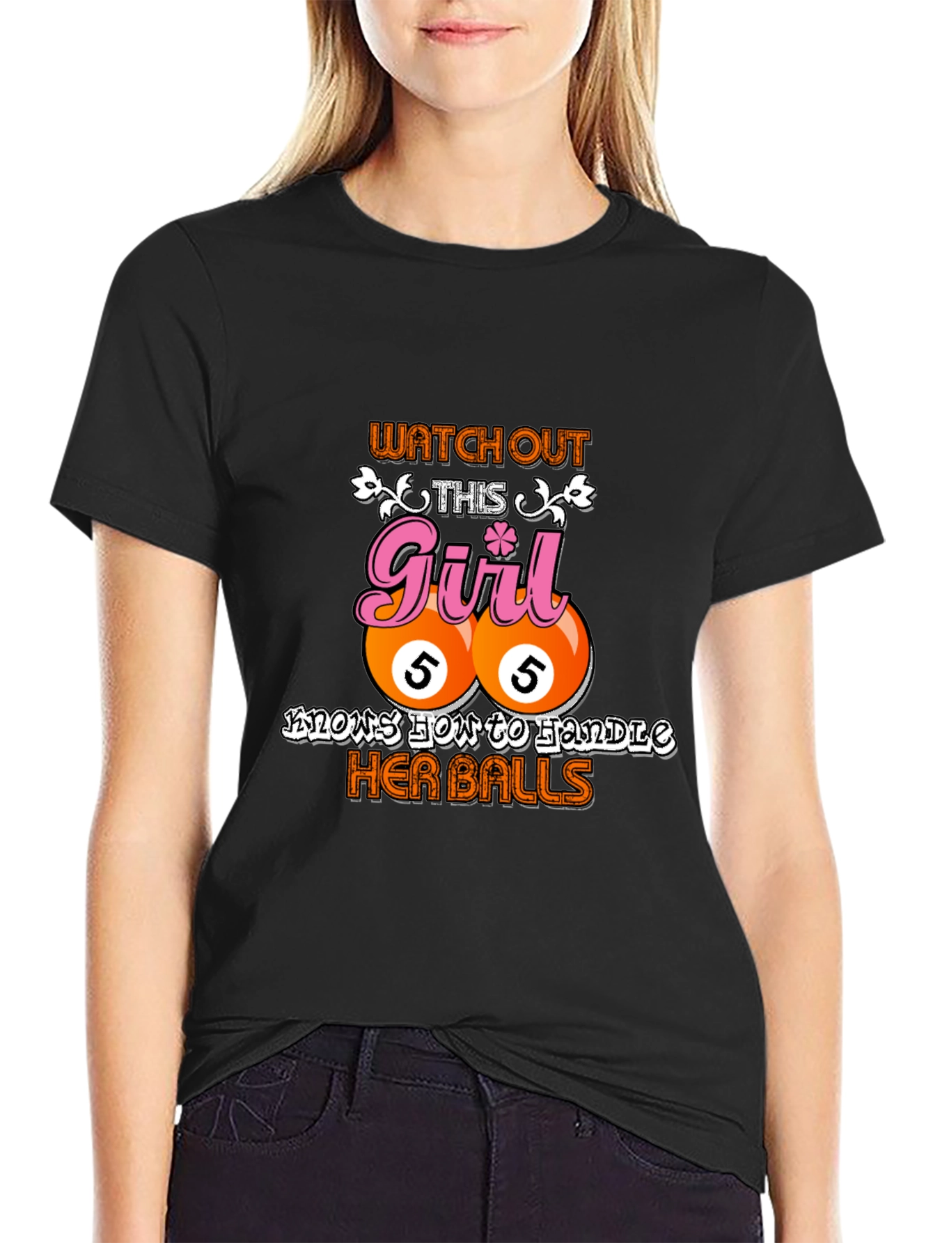 Watch Out Girl Billiard Balls Graphic Tee
