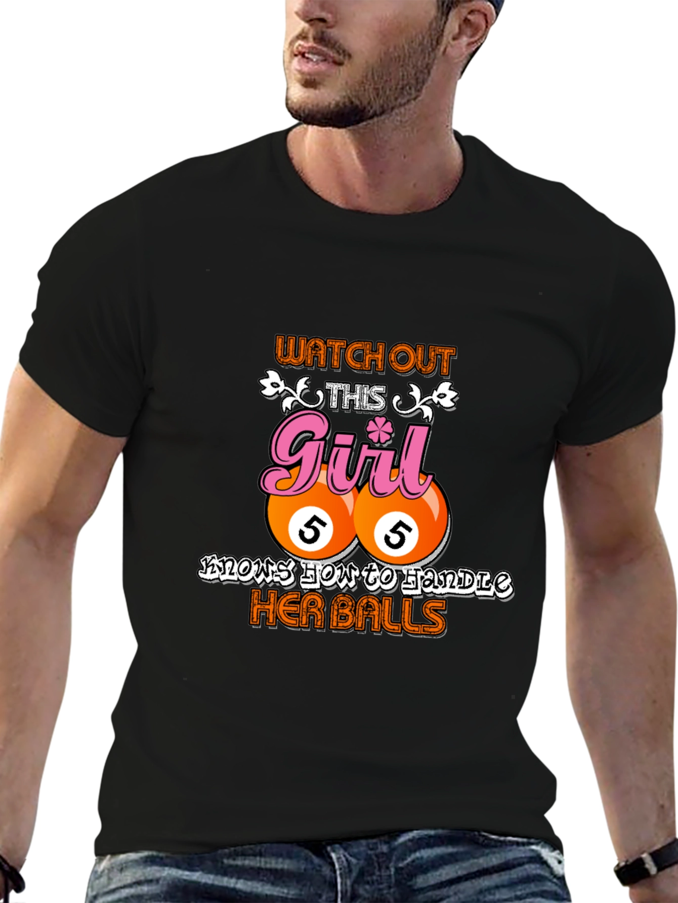 Watch Out Girl Billiard Balls Graphic Tee