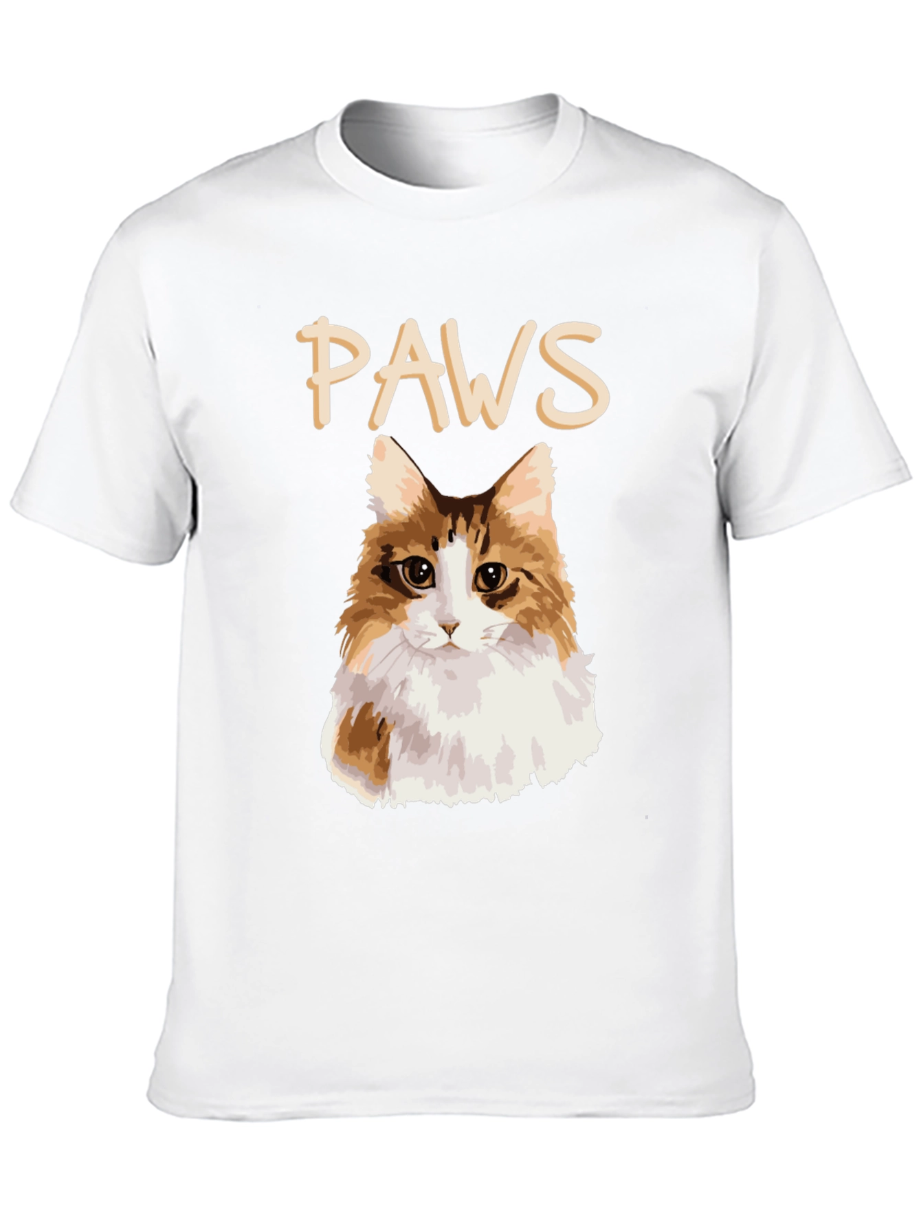 PAWS Cat T-Shirt - Fluffy Feline Graphic Tee