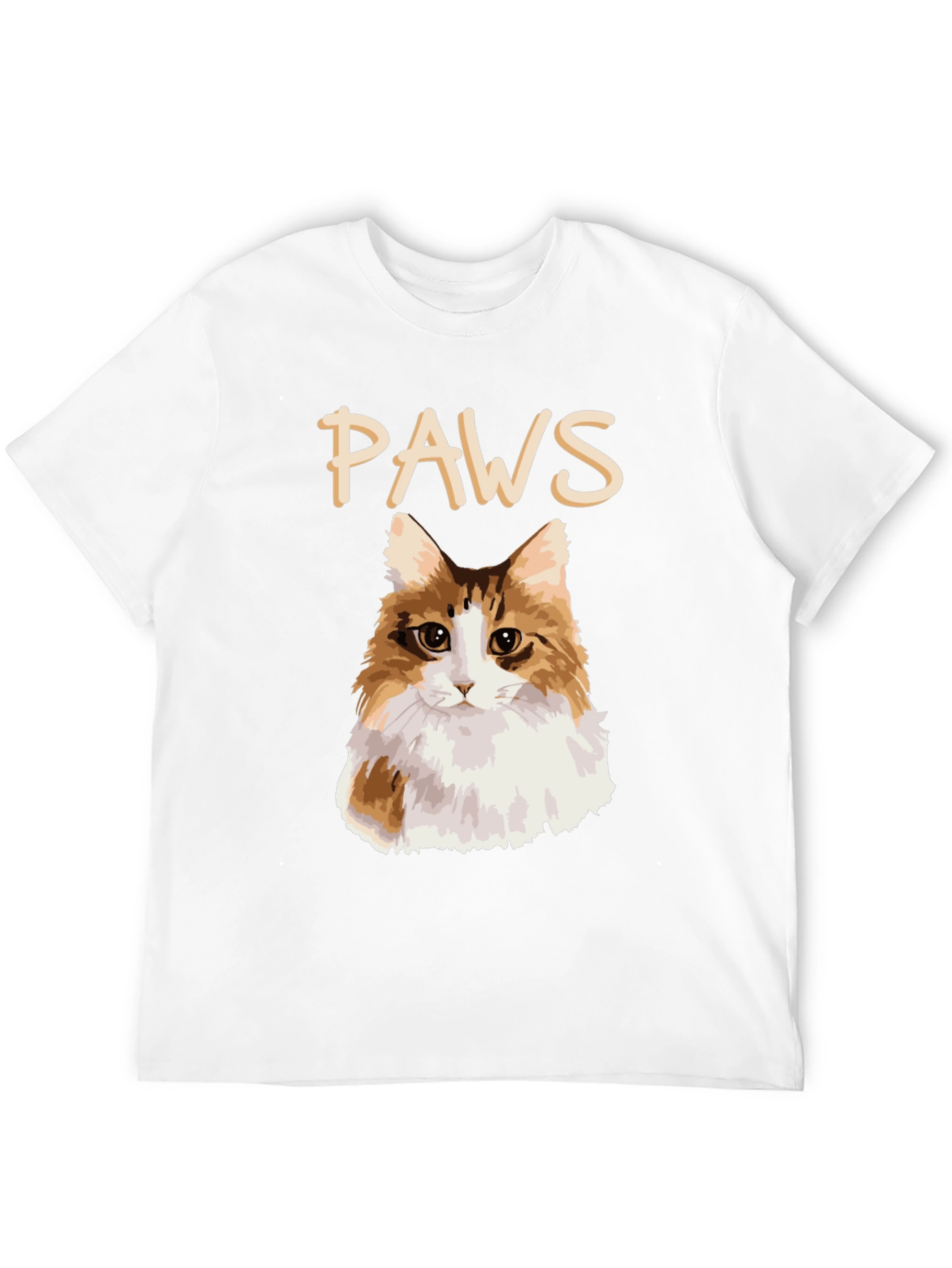 PAWS Cat T-Shirt - Fluffy Feline Graphic Tee