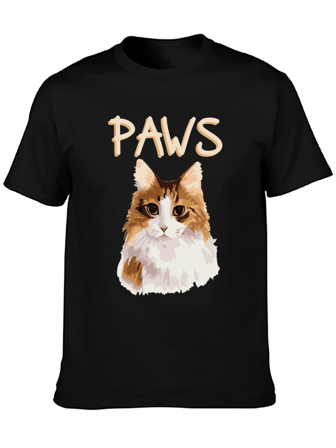 PAWS Cat T-Shirt - Fluffy Feline Graphic Tee