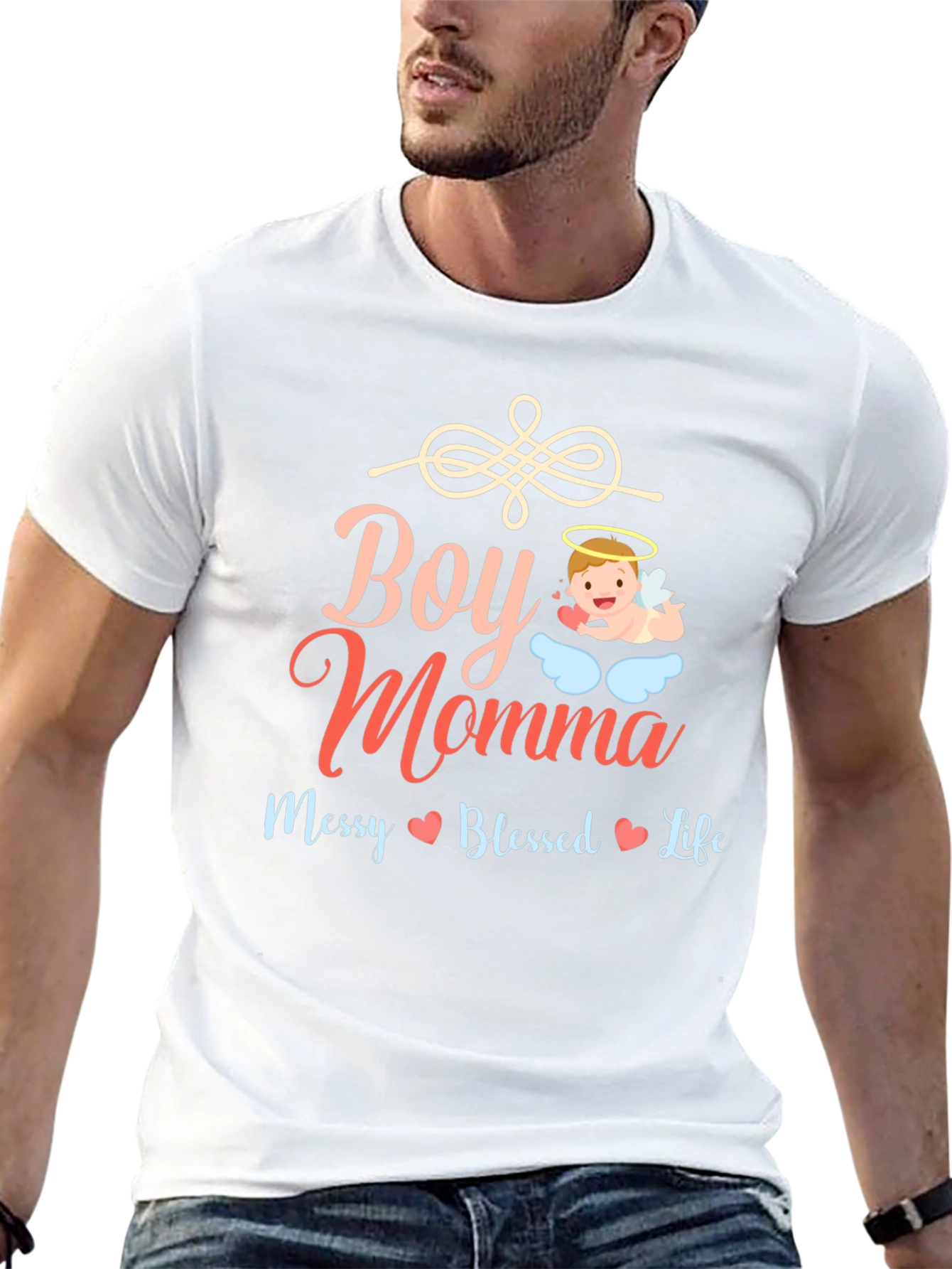 Boy Momma Messy Blessed Life Graphic Tee