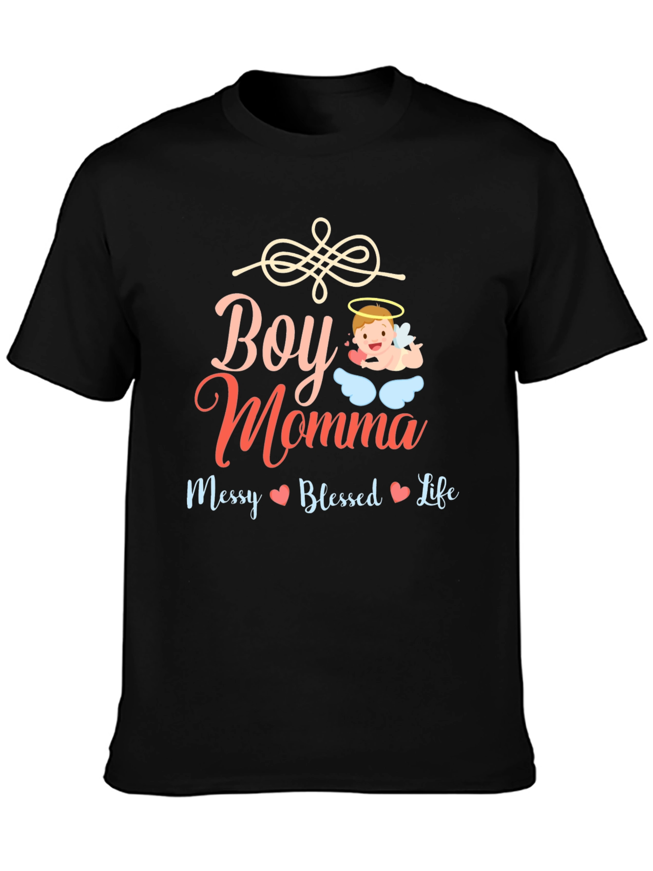 Boy Momma Messy Blessed Life Graphic Tee
