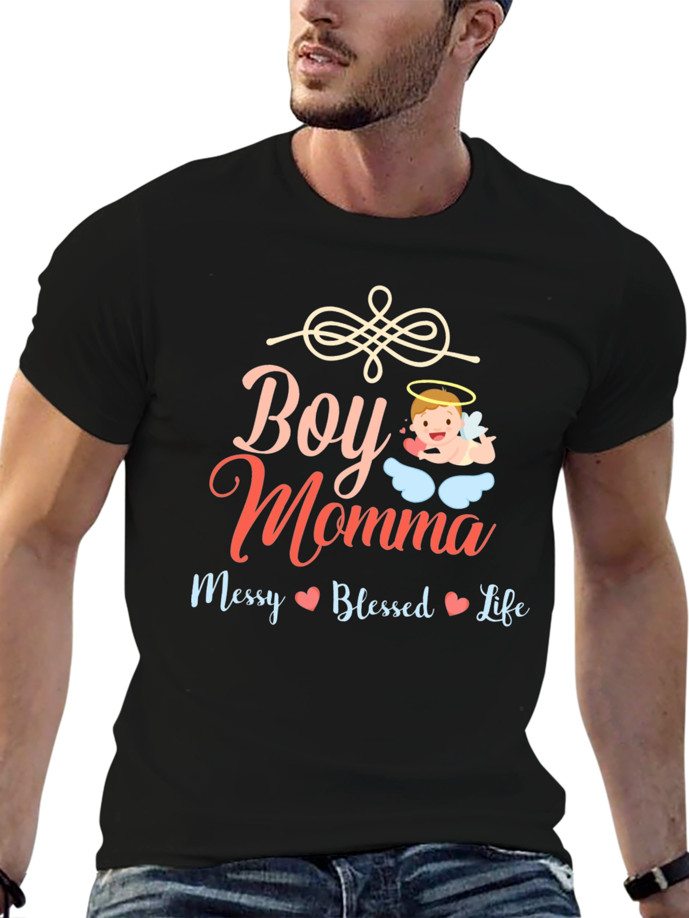 Boy Momma Messy Blessed Life Graphic Tee