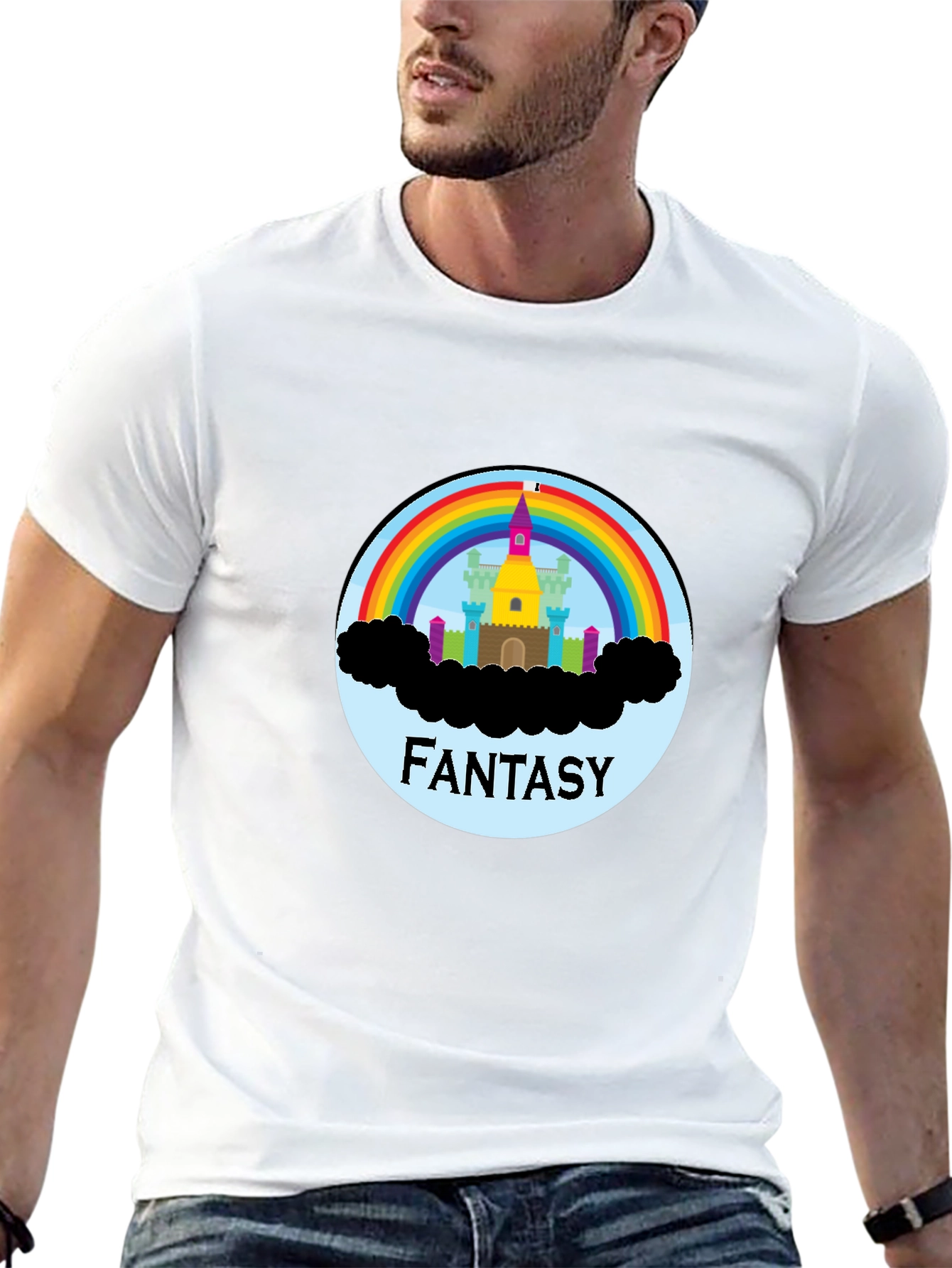 Fantasy Rainbow Castle Graphic Tee