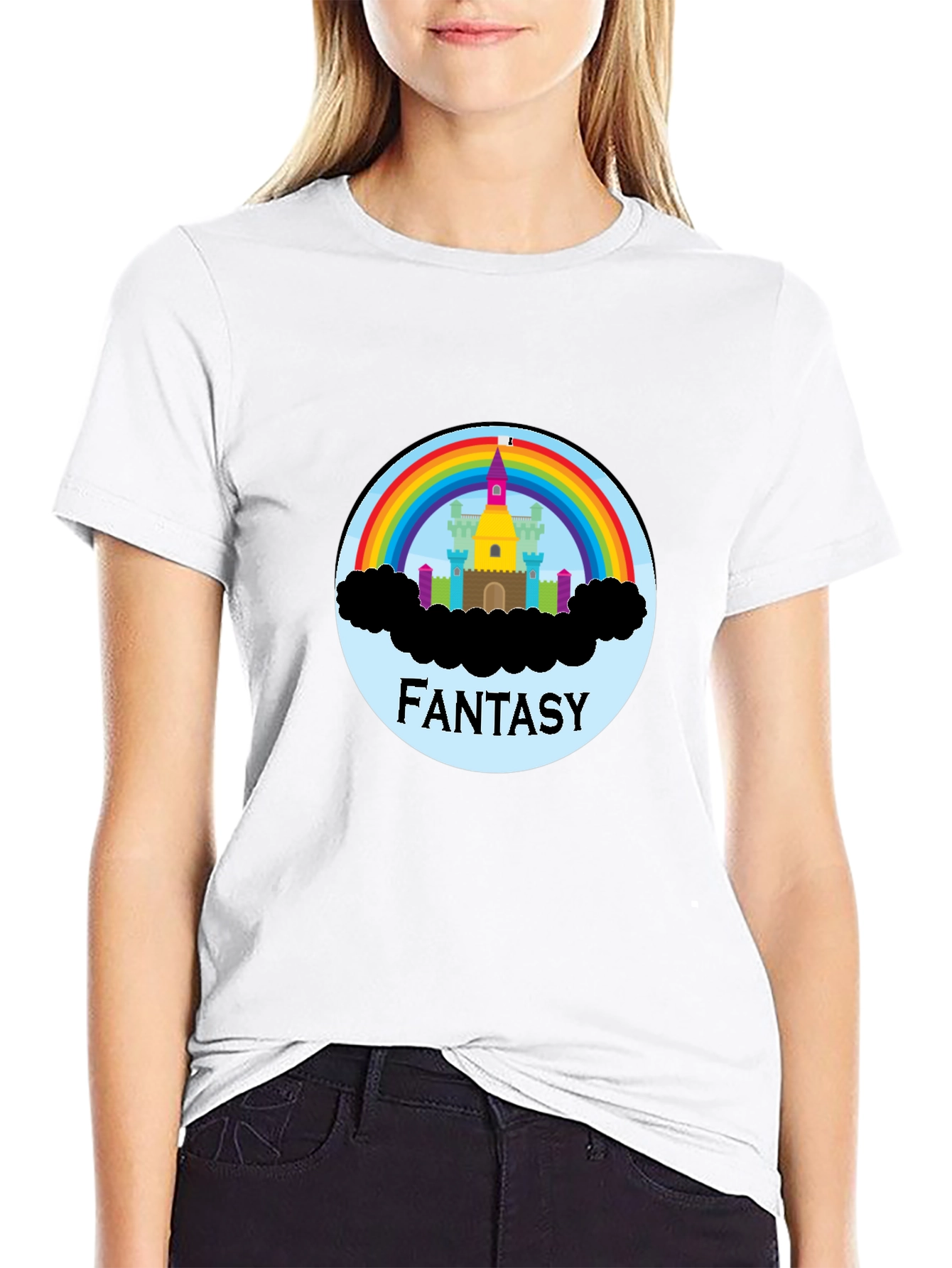 Fantasy Rainbow Castle Graphic Tee