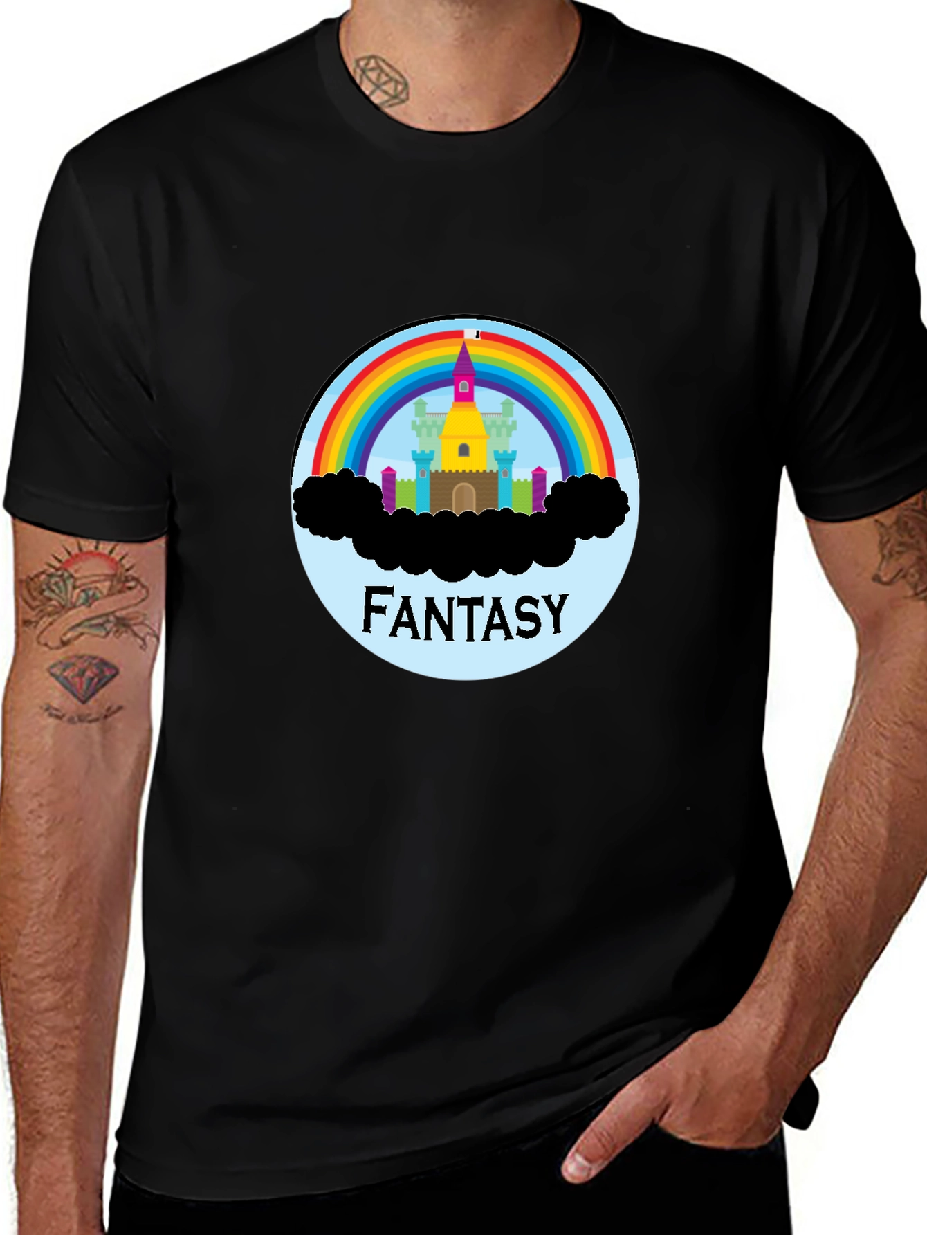 Fantasy Rainbow Castle Graphic Tee