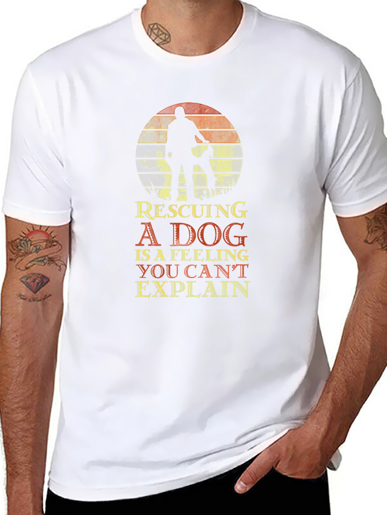 Rescuing a Dog Graphic Tee Unisex Black T-Shirt