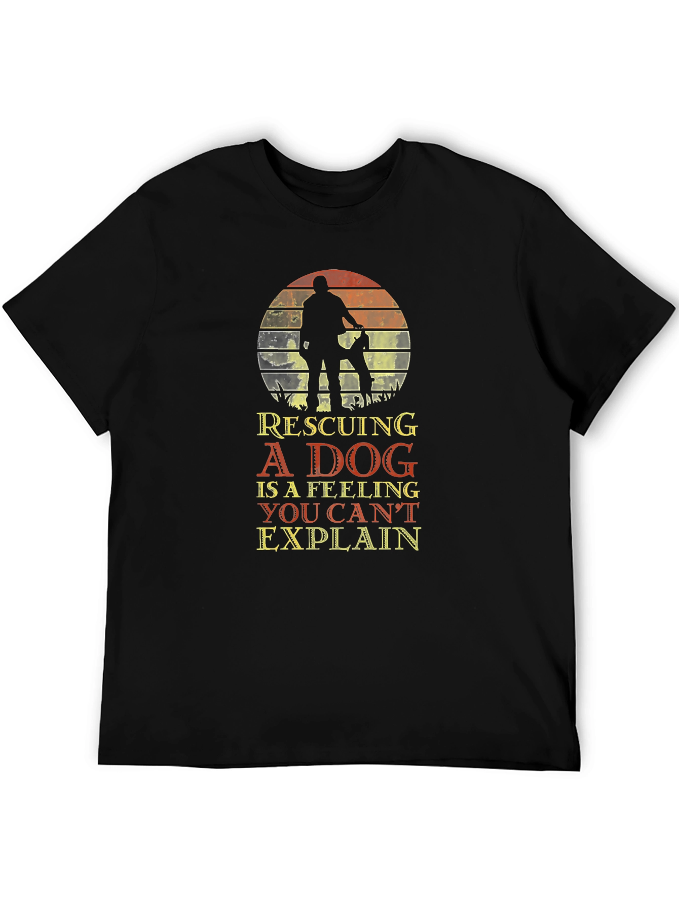 Rescuing a Dog Graphic Tee Unisex Black T-Shirt