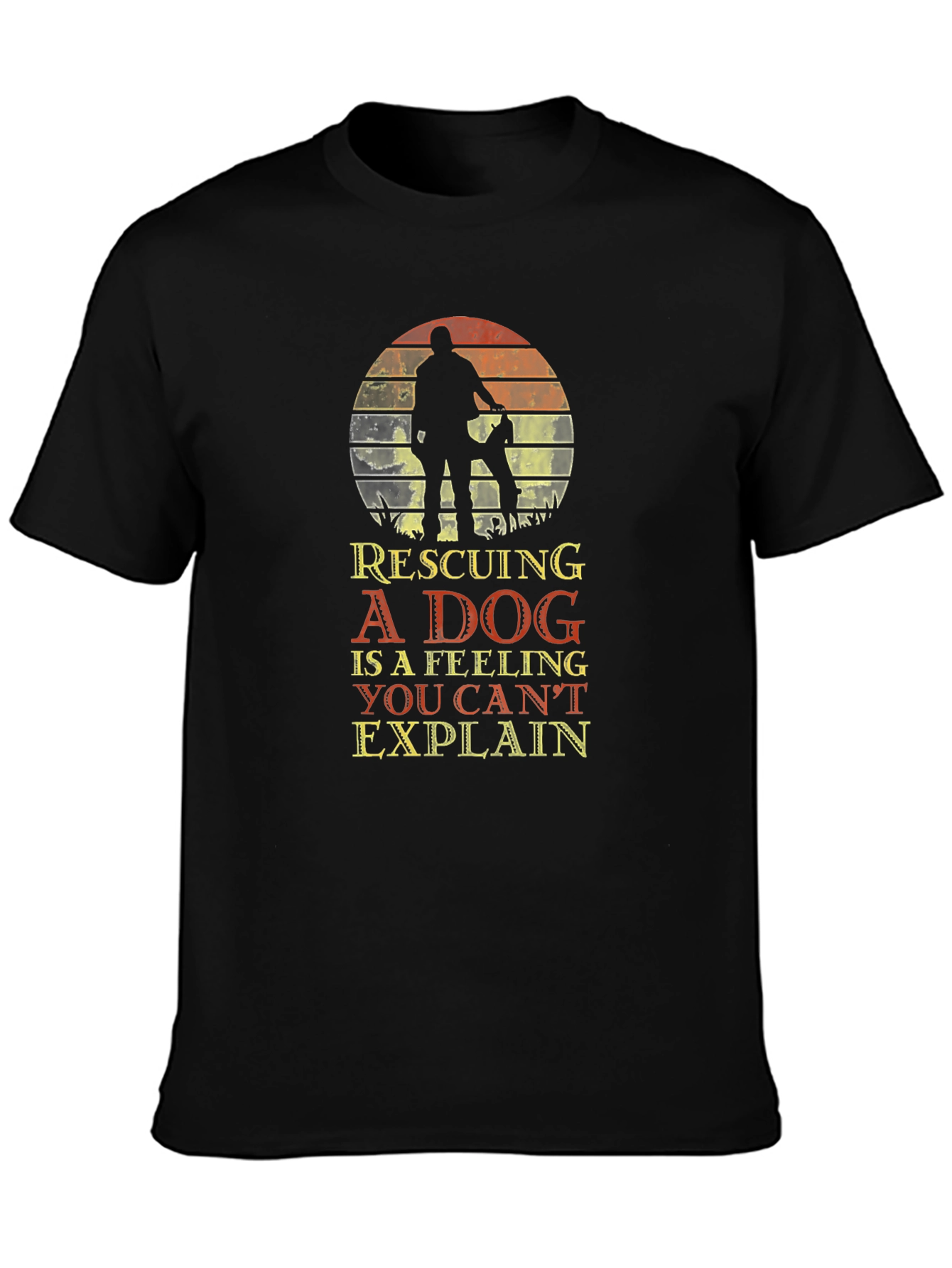 Rescuing a Dog Graphic Tee Unisex Black T-Shirt