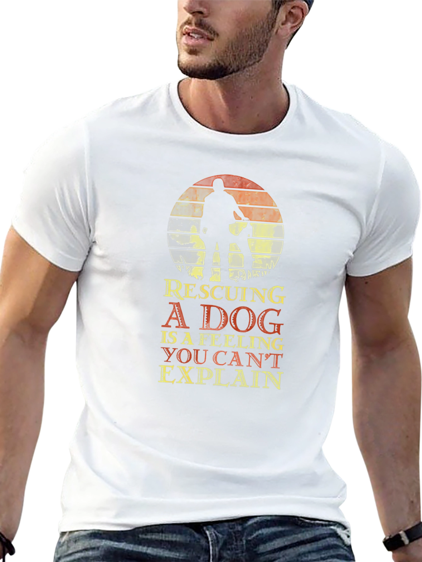 Rescuing a Dog Graphic Tee Unisex Black T-Shirt