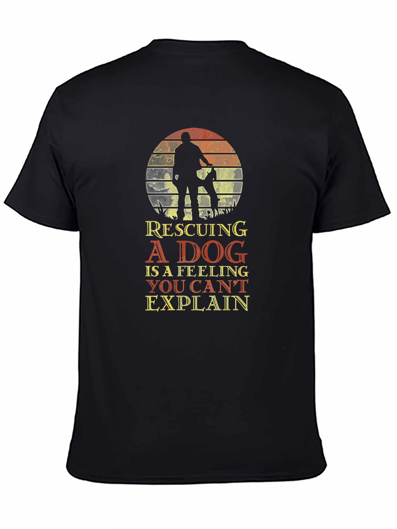 Rescuing a Dog Graphic Tee Unisex Black T-Shirt