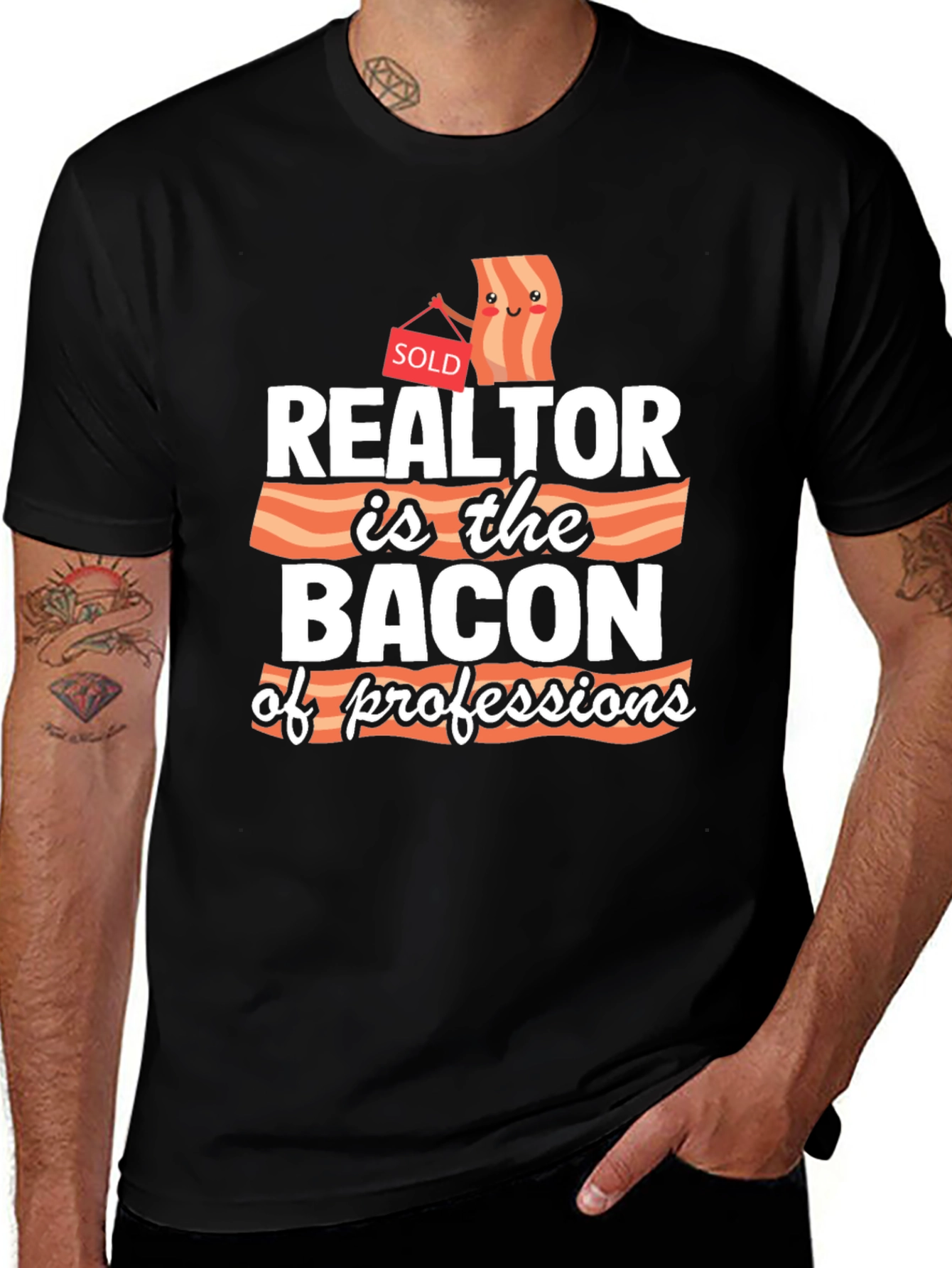 Realtor Bacon of Professions Graphic T-Shirt