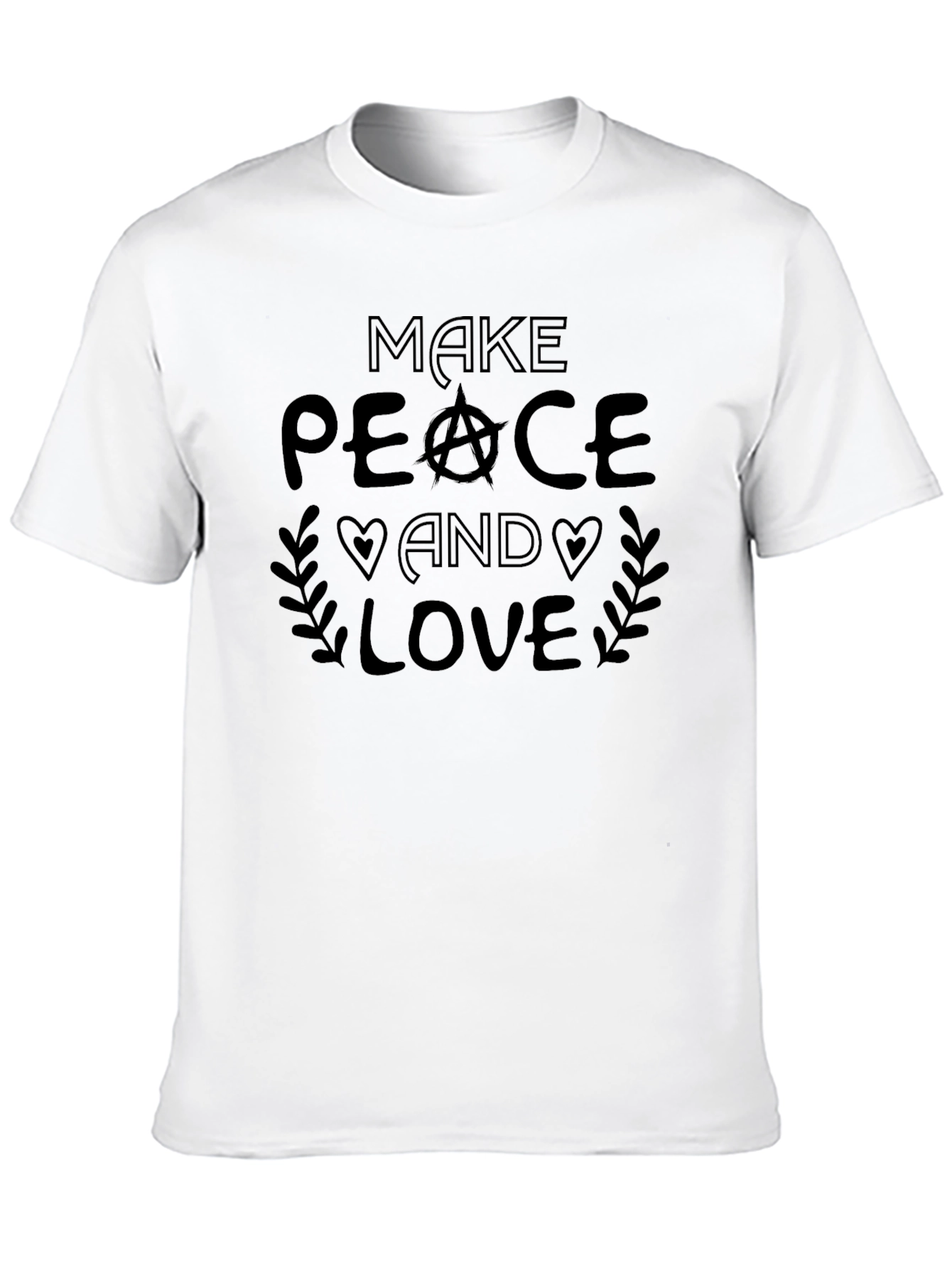 Make Peace and Love Black T-Shirt