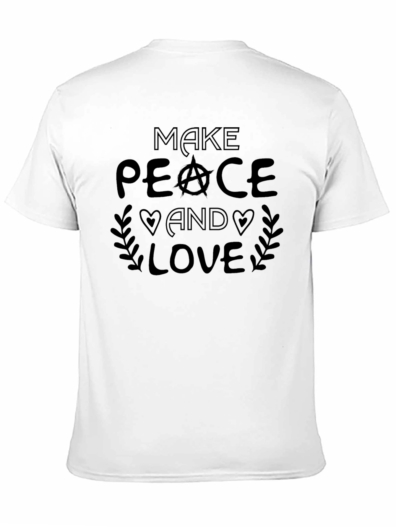 Make Peace and Love Black T-Shirt