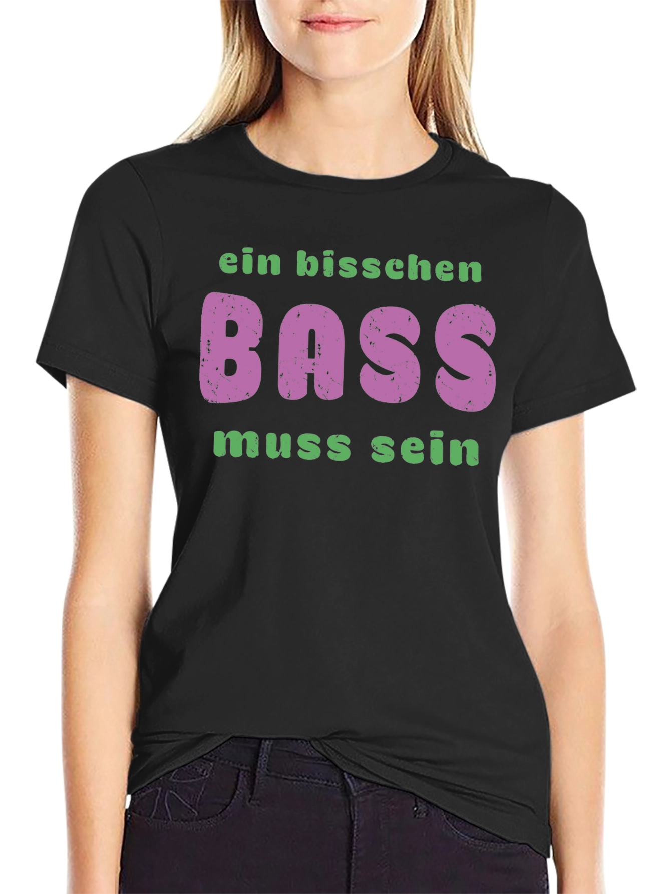 Ein Bisschen Bass Muss Sein Black T-Shirt