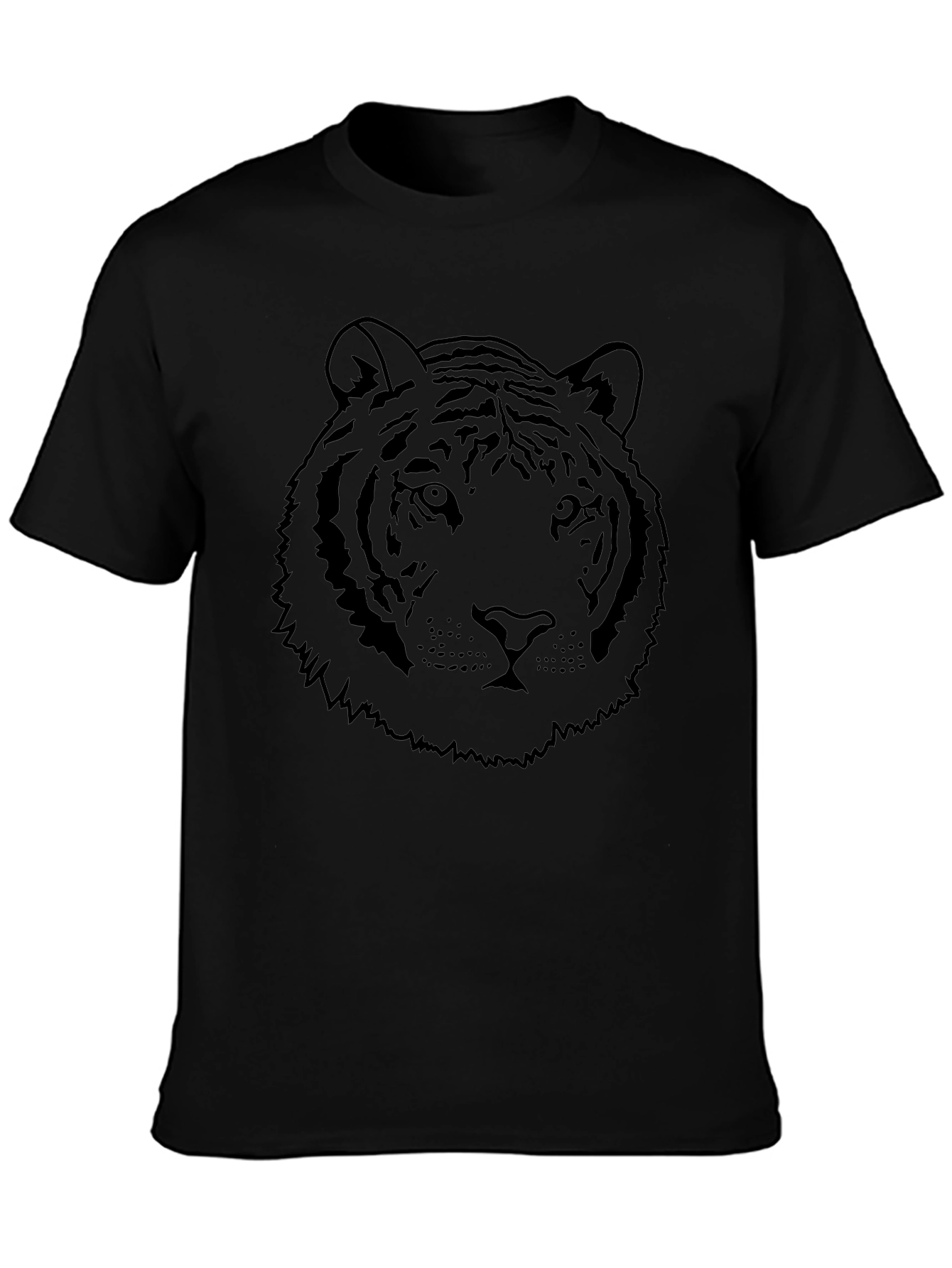 Mens Black Tiger Graphic Tee