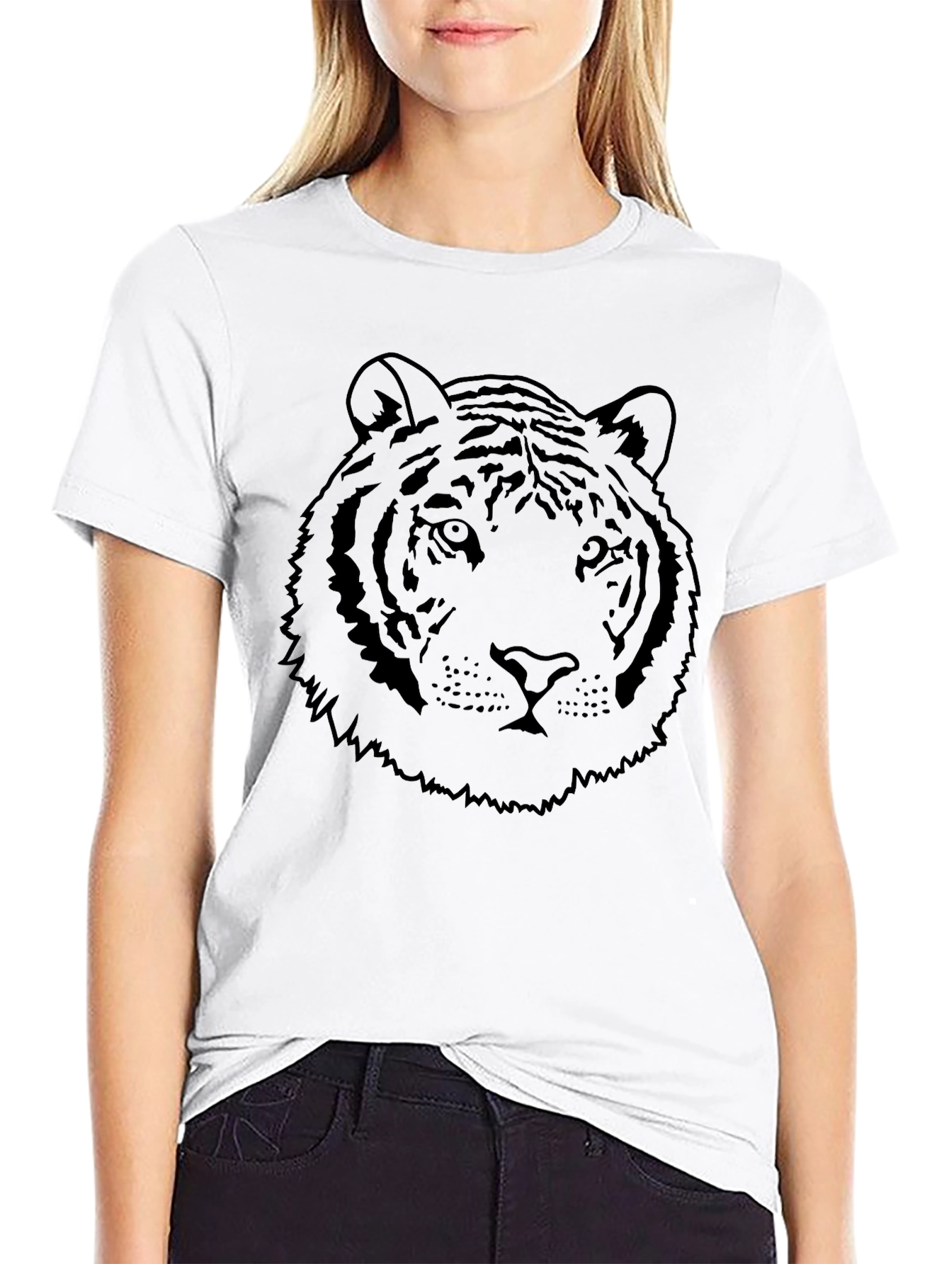Mens Black Tiger Graphic Tee