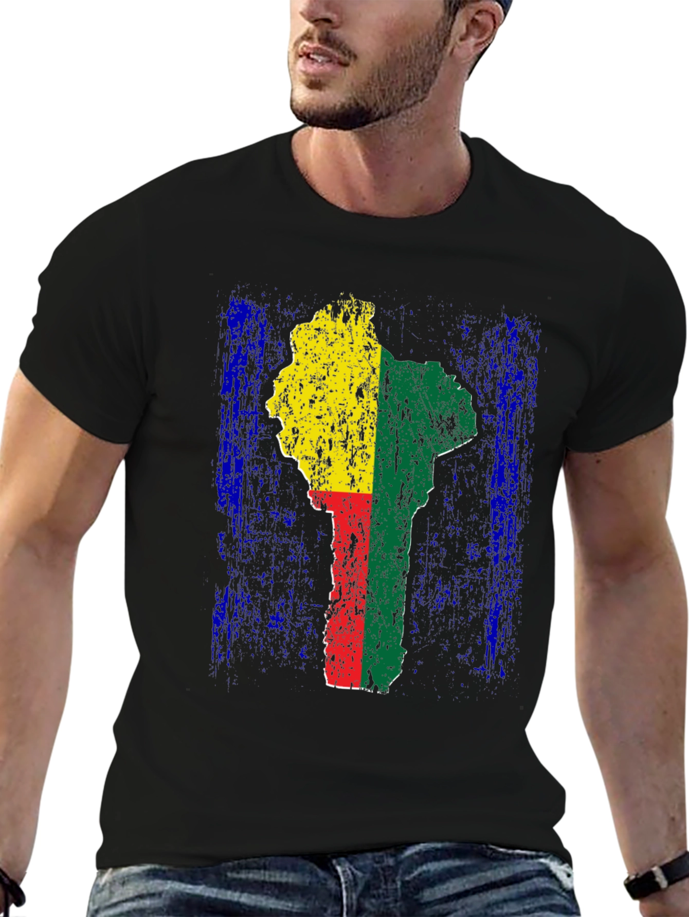 Benin Flag T-Shirt - Africa Map Graphic Tee