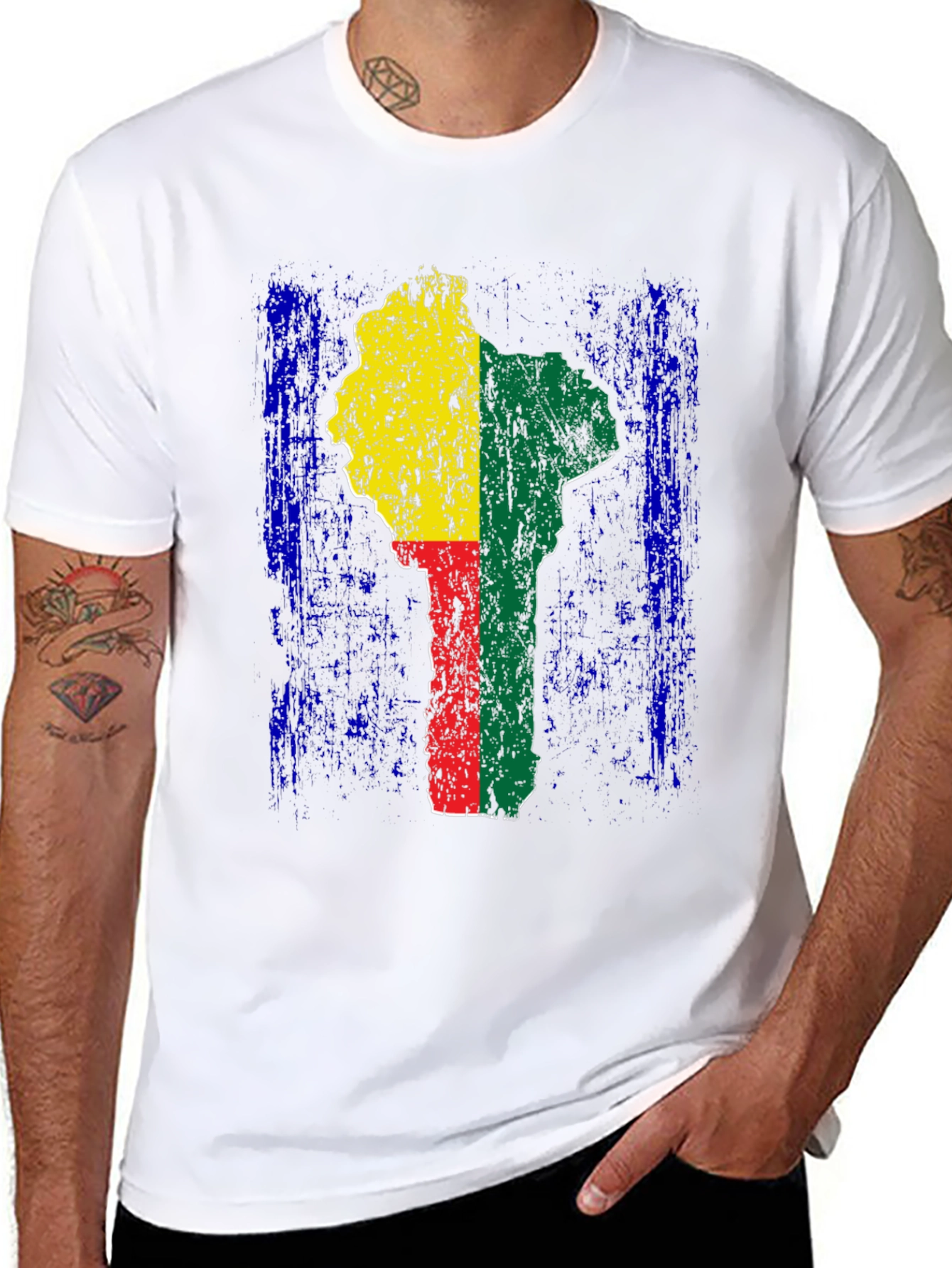 Benin Flag T-Shirt - Africa Map Graphic Tee