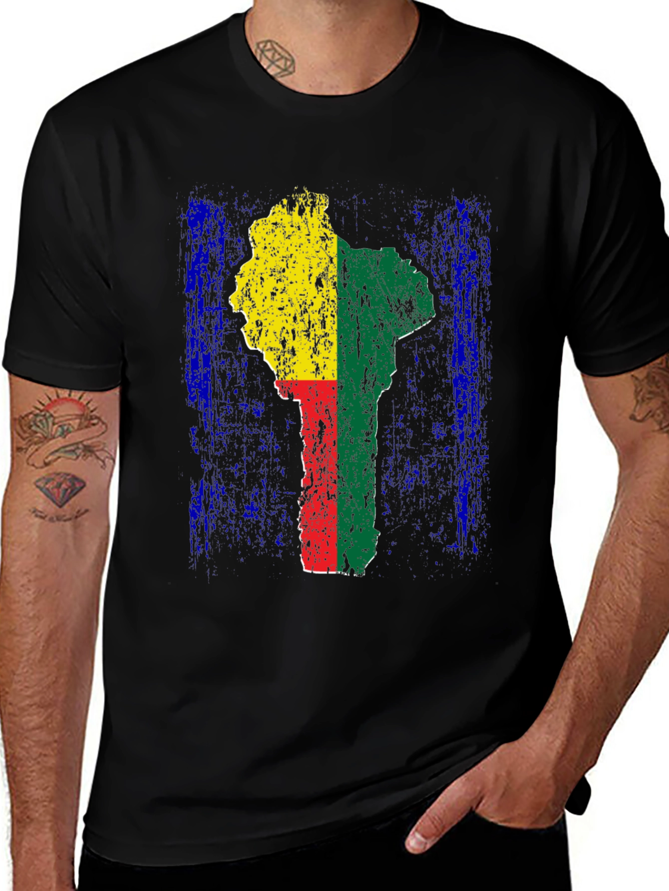 Benin Flag T-Shirt - Africa Map Graphic Tee